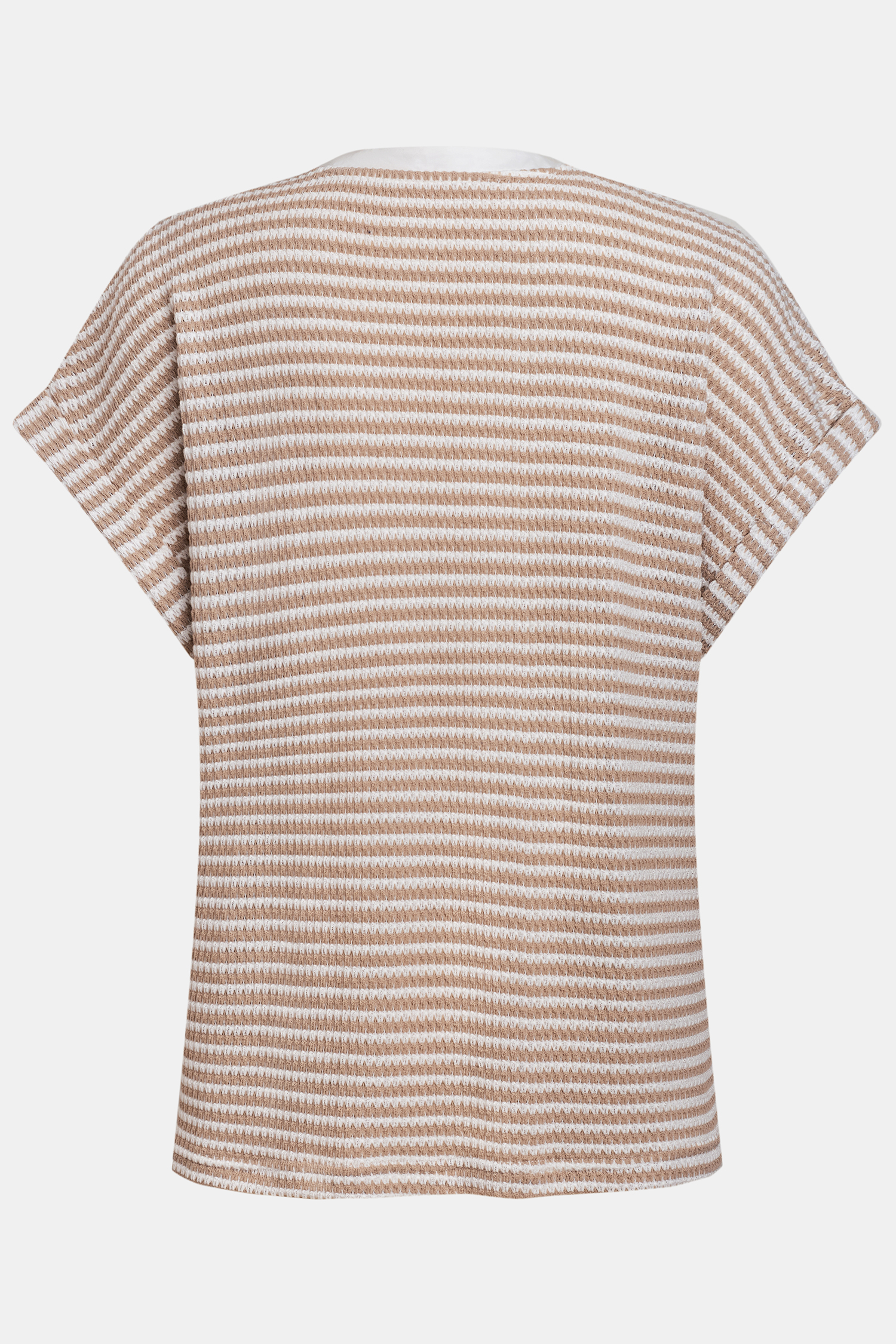 Striped V-Neck Front Button Jersey Top