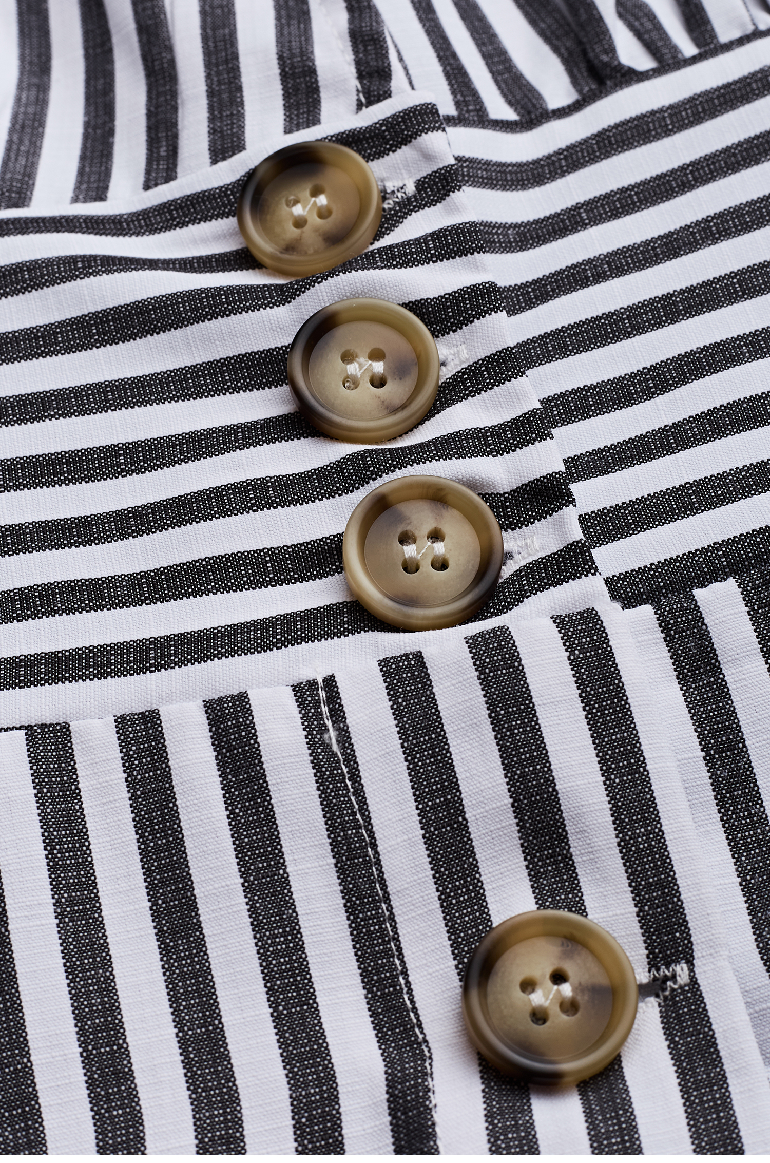 Black Striped V-Neck Flutter Sleeve Mini Dress