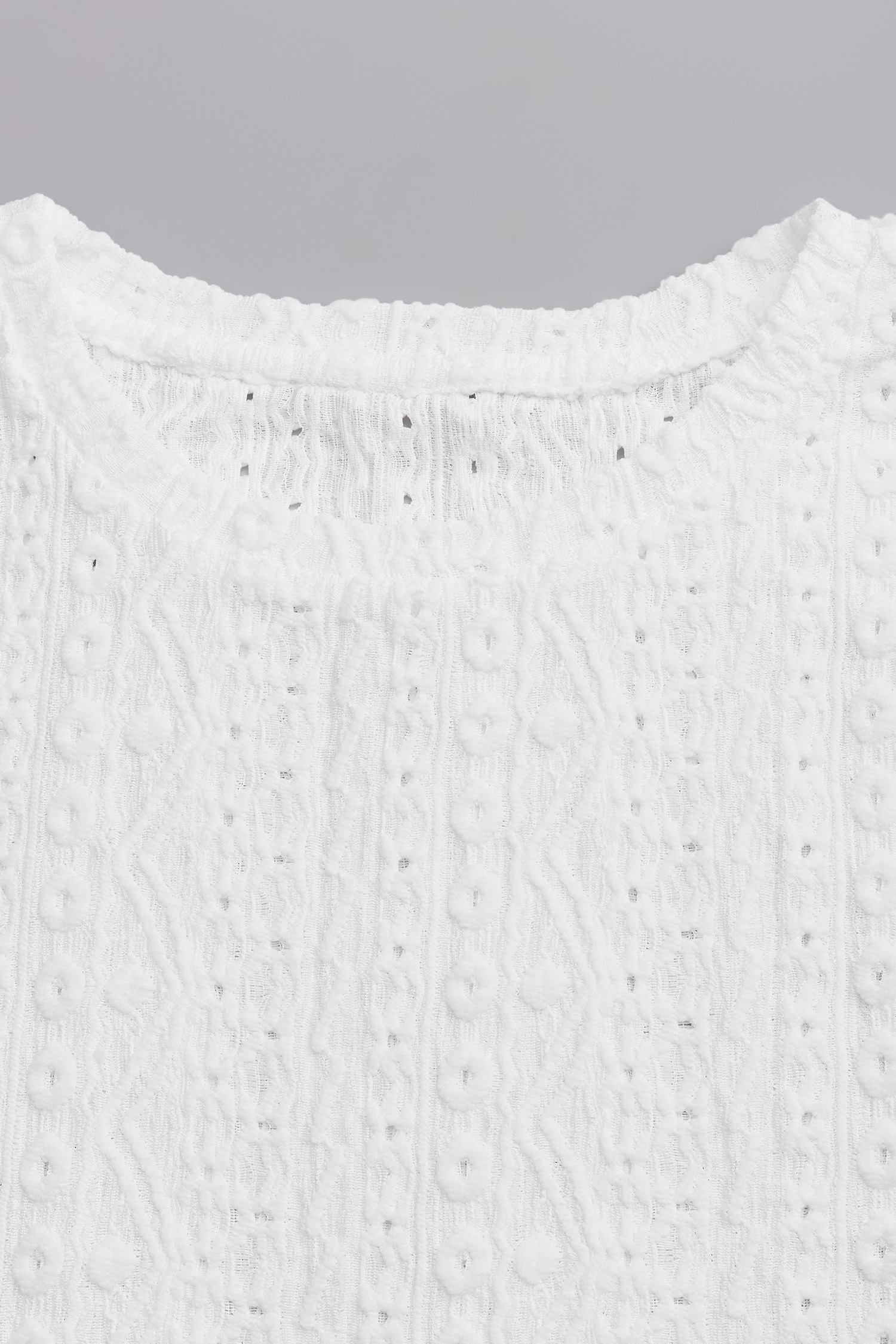 White Eyelet Short Sleeve Tee
