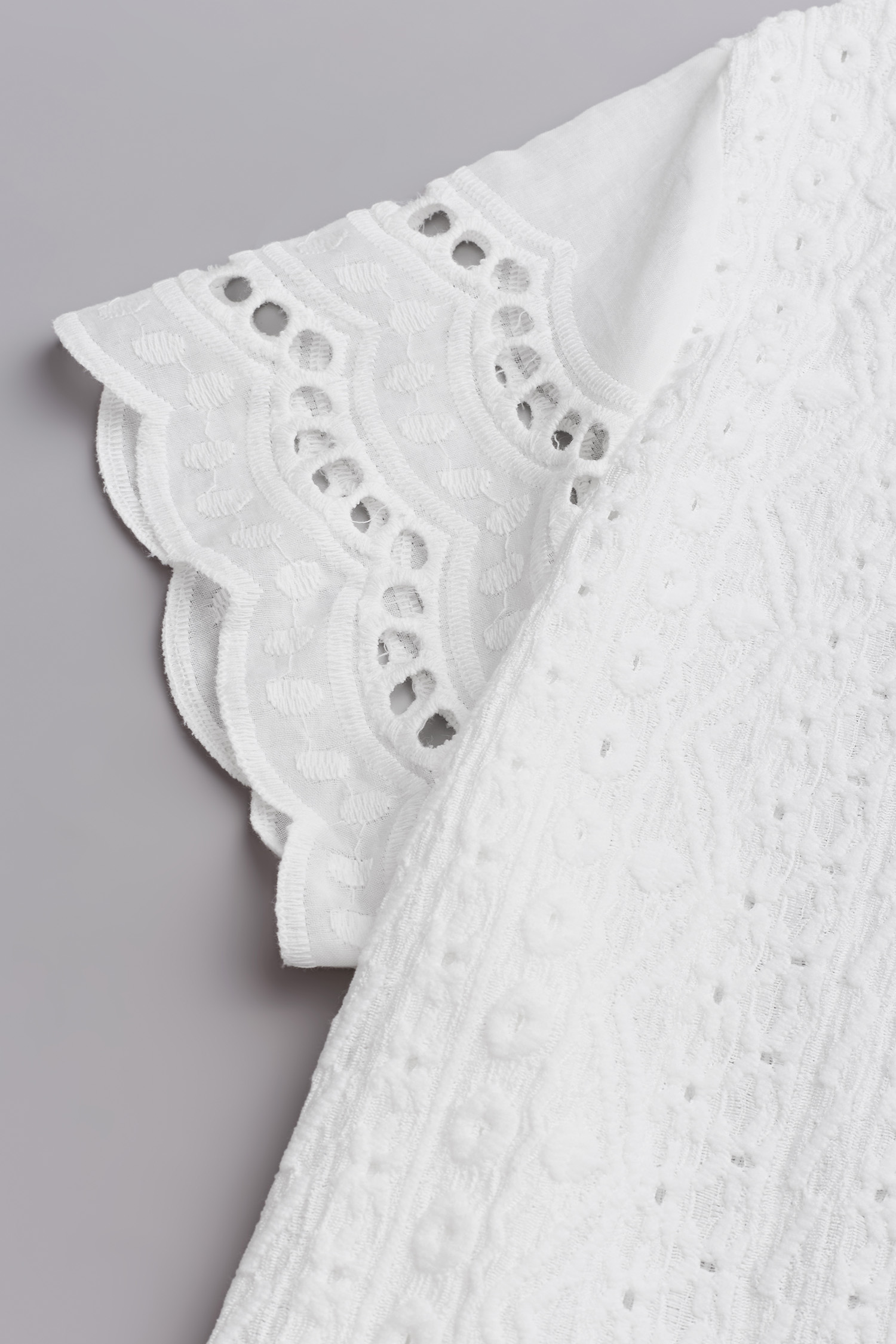 White Eyelet Short Sleeve Tee