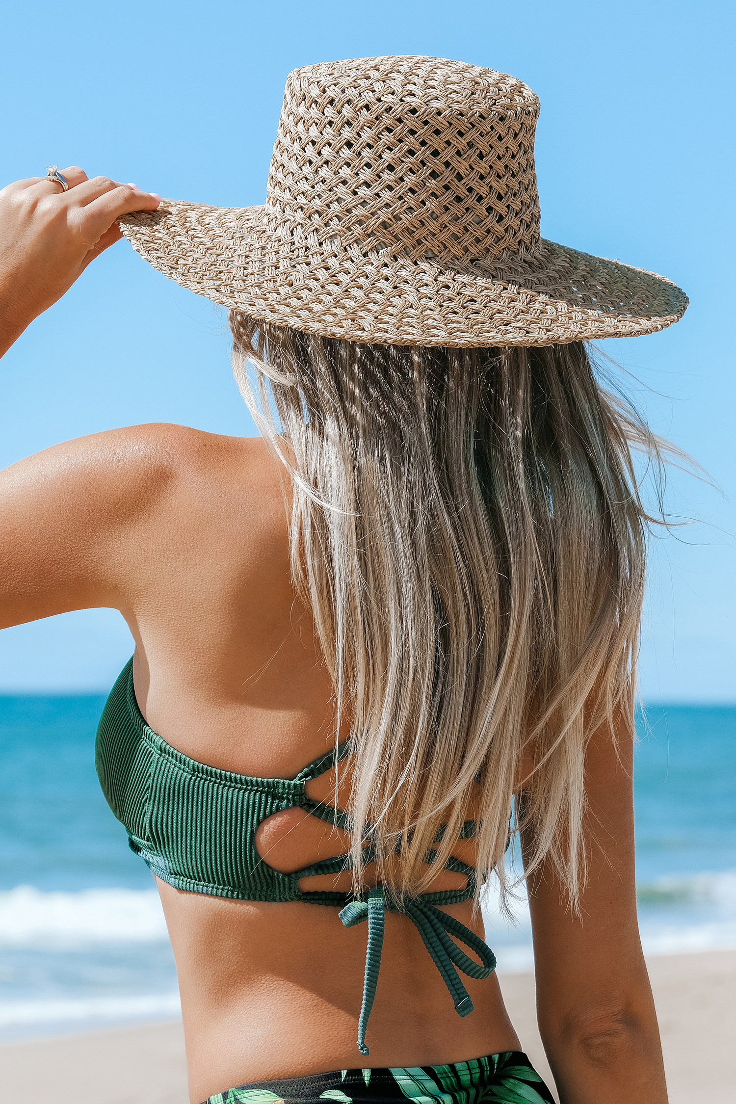 Escaping V-Neck Back Tie Bikini Top