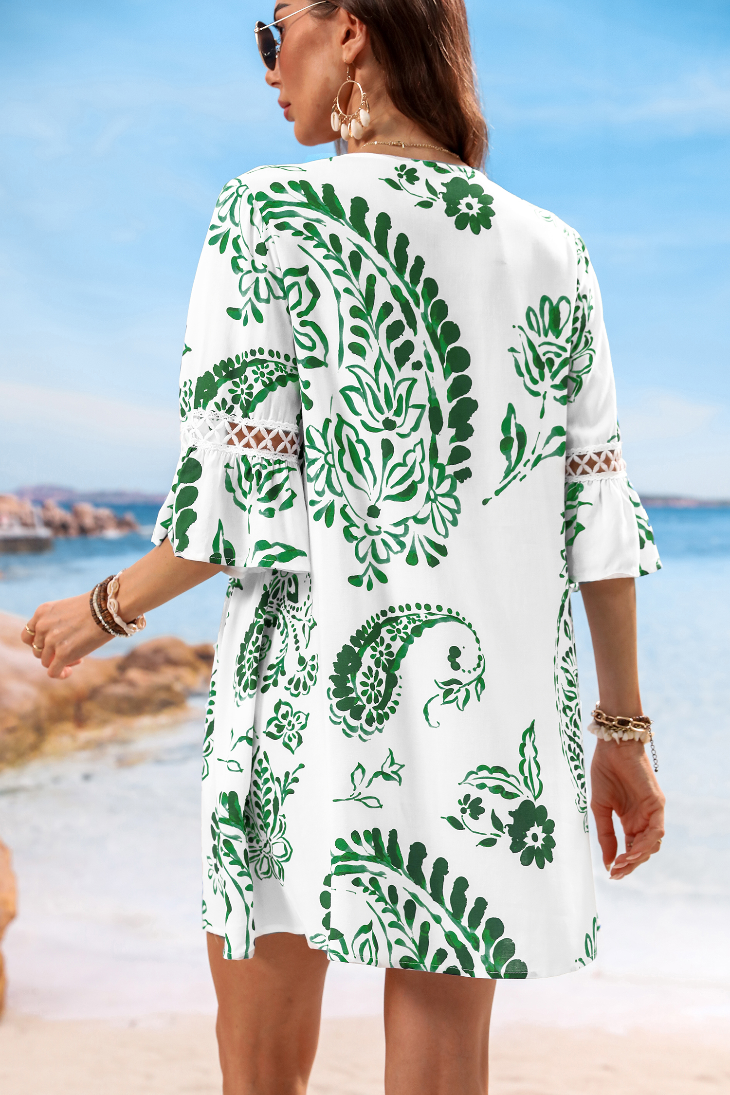 ワンピース Paisley Cotton Lace Long Dress セール】Paisley Cotton Lace Long Dress（ワンピース）｜Her