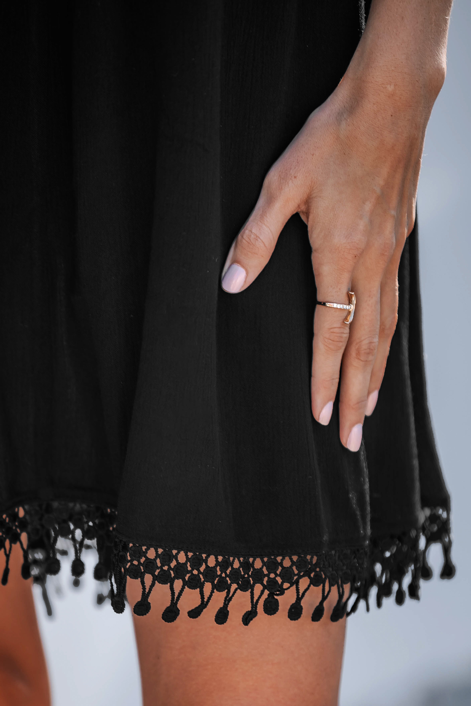 Black High Neck Cover-Up Mini Dress