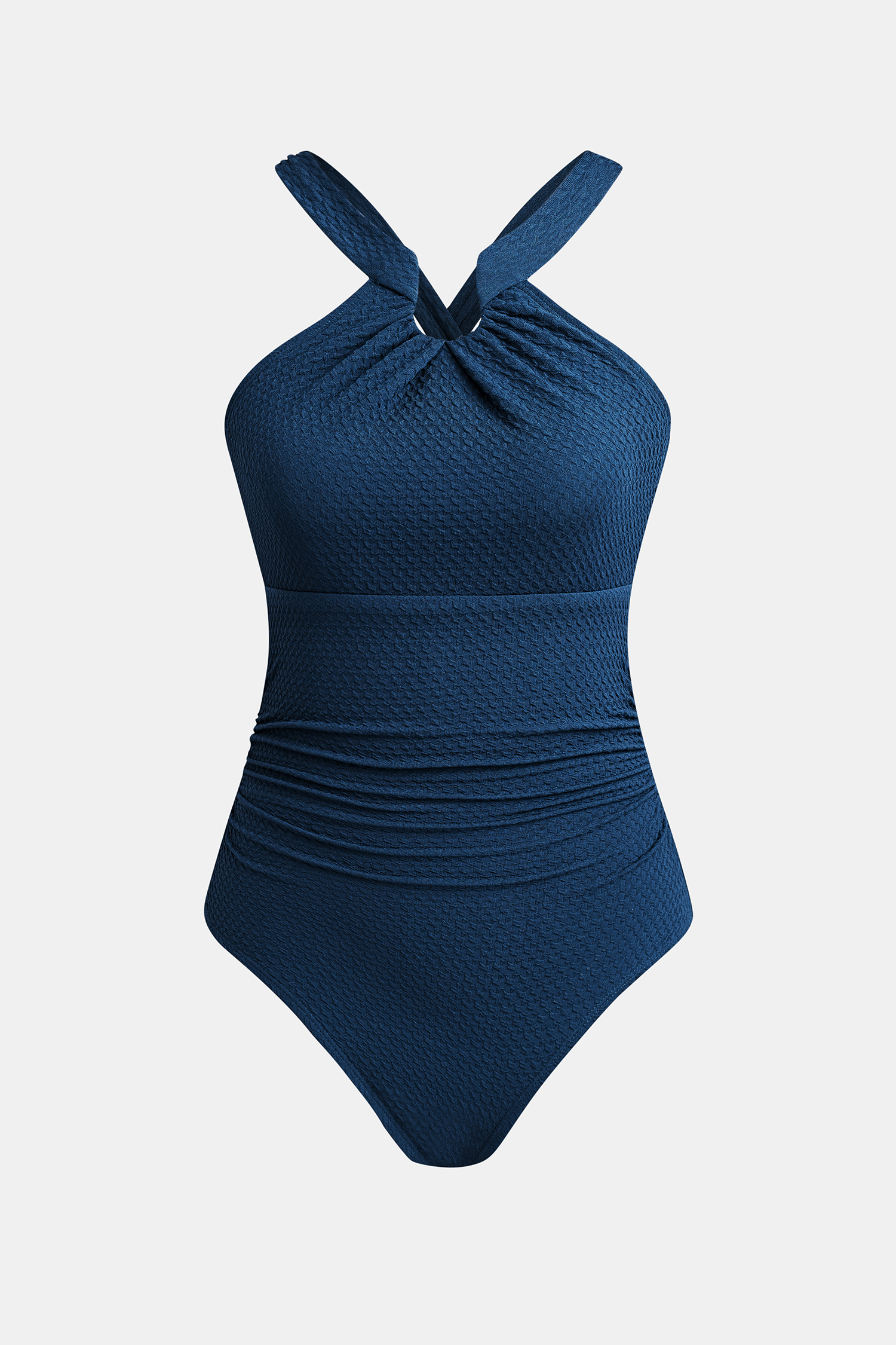 Navy High Neck Crossback Tummy Control One-Piece
