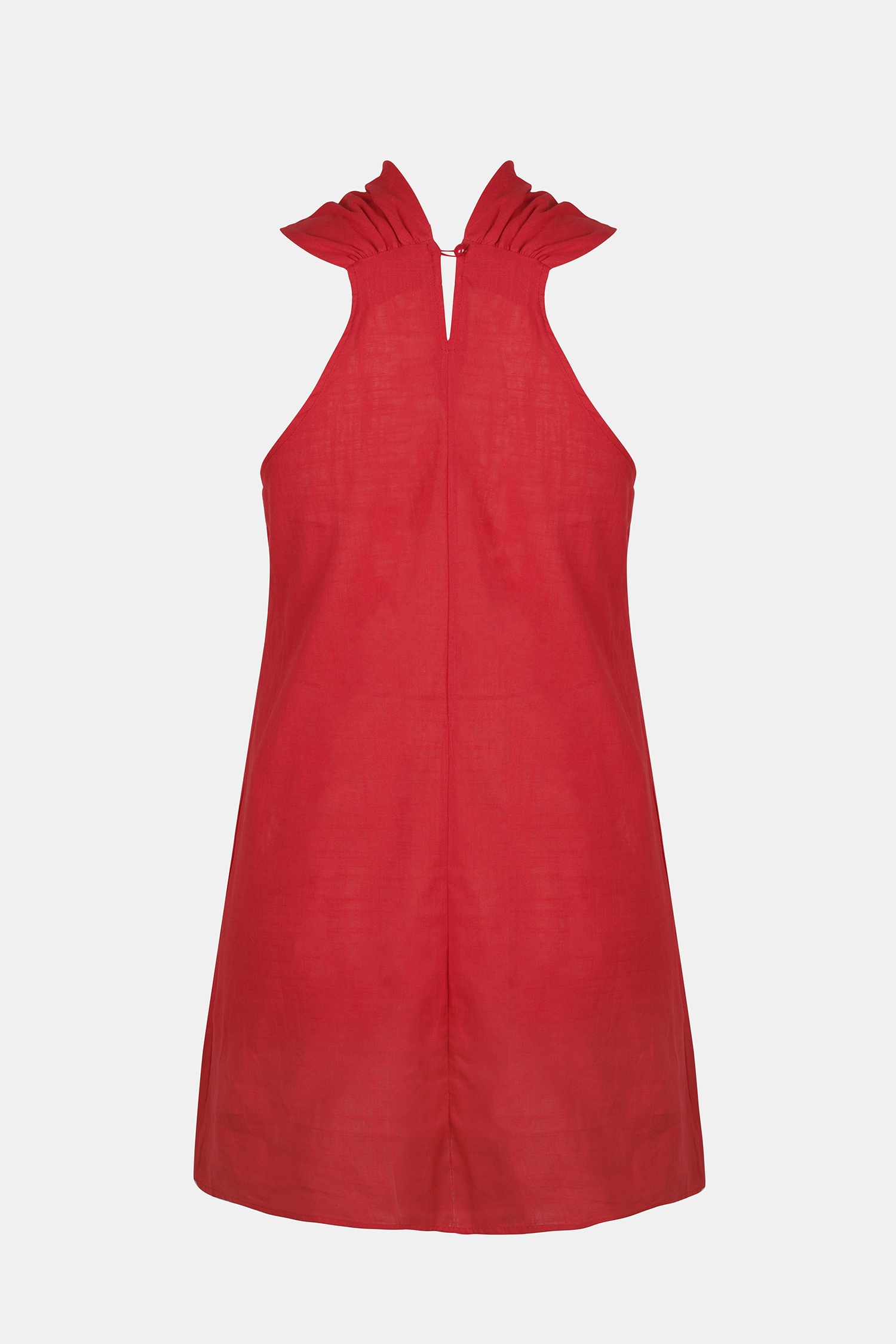 Ruched Criss-Cross Halter Dress Black