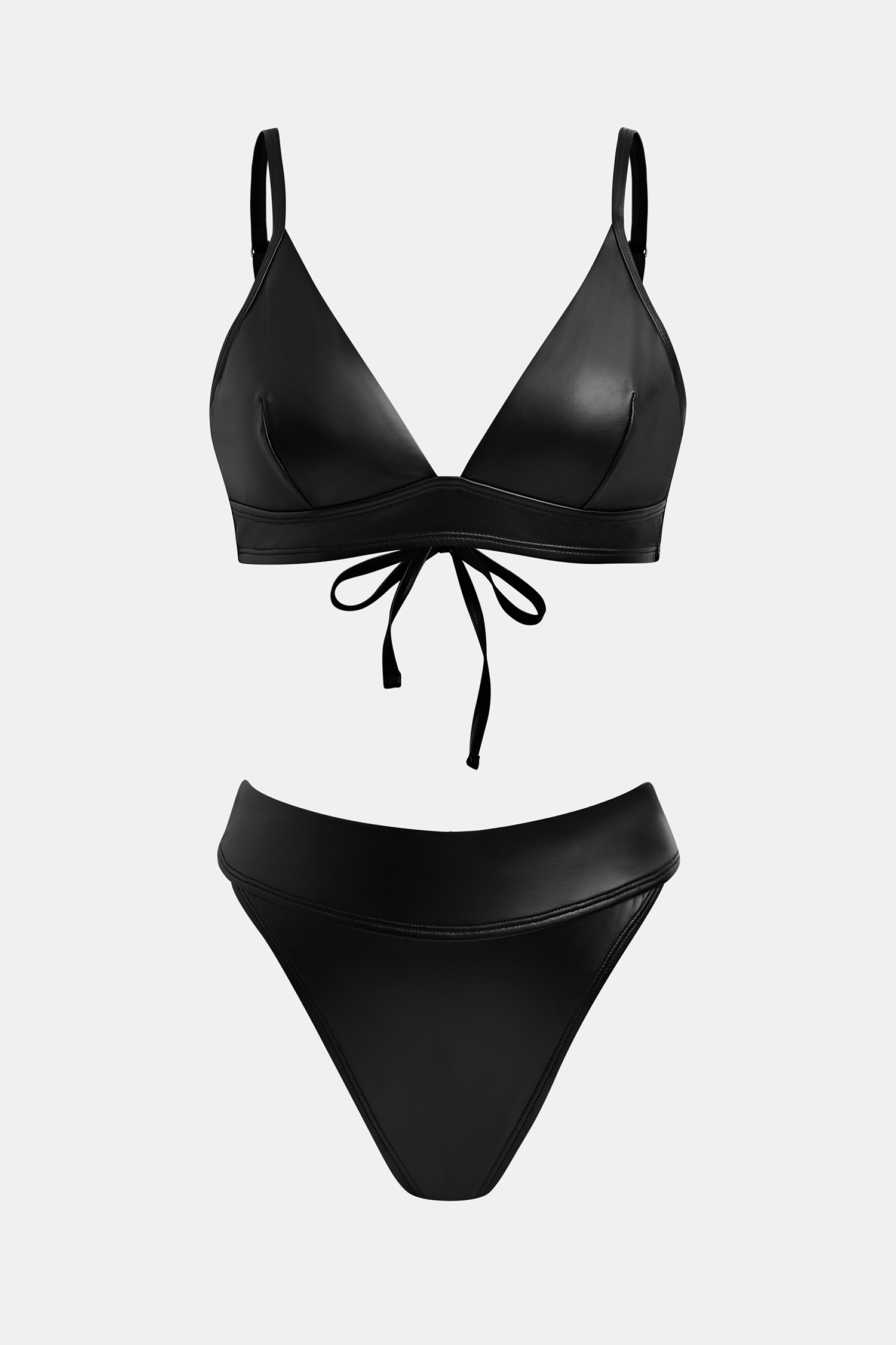 CUPSHE/Caviar Chic Black シンプル ビキニ セット New Bikinis | The Latest Bikini Sets | Cupshe