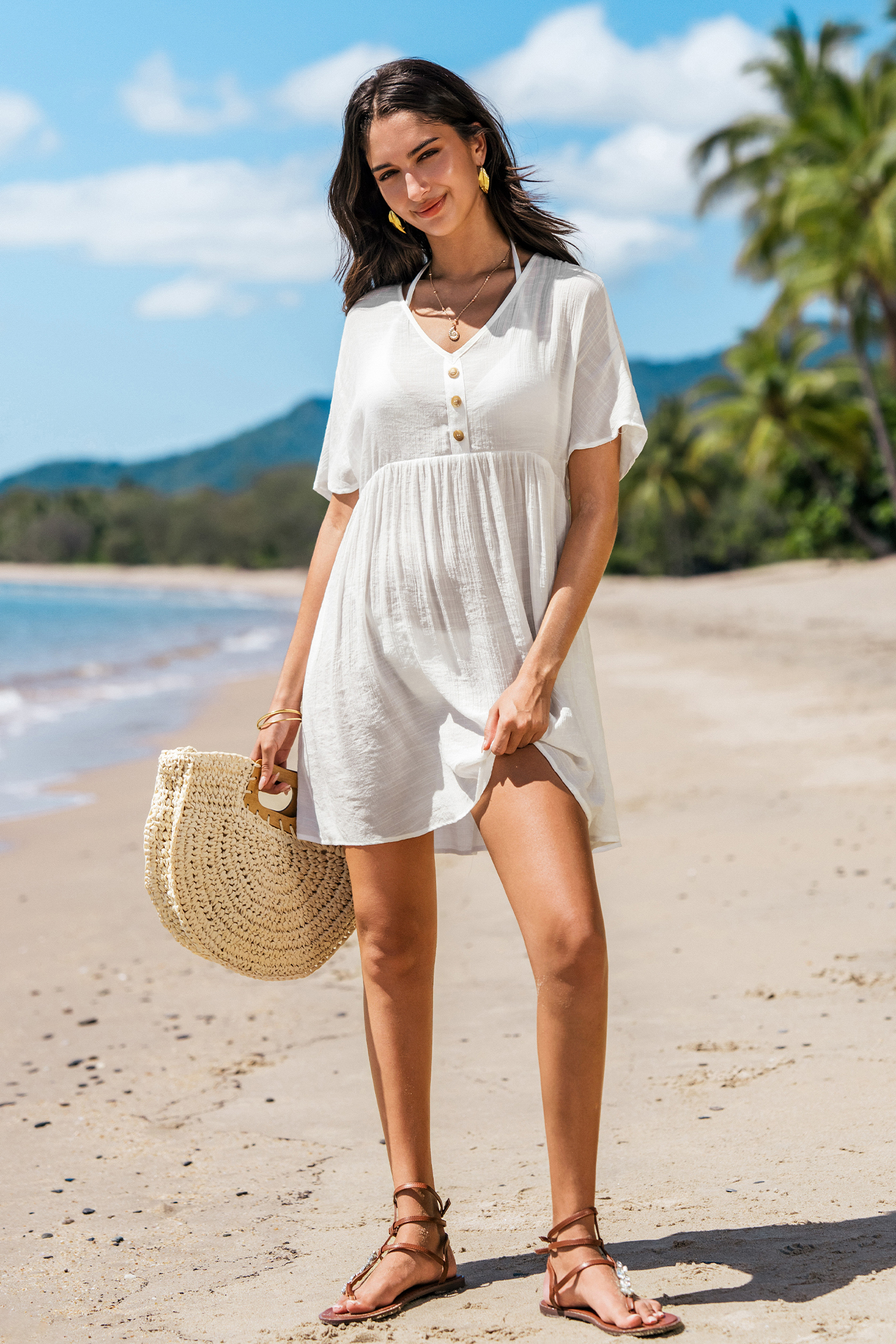 Cupshe Summer Dream White Cover-up Mini Dress In White