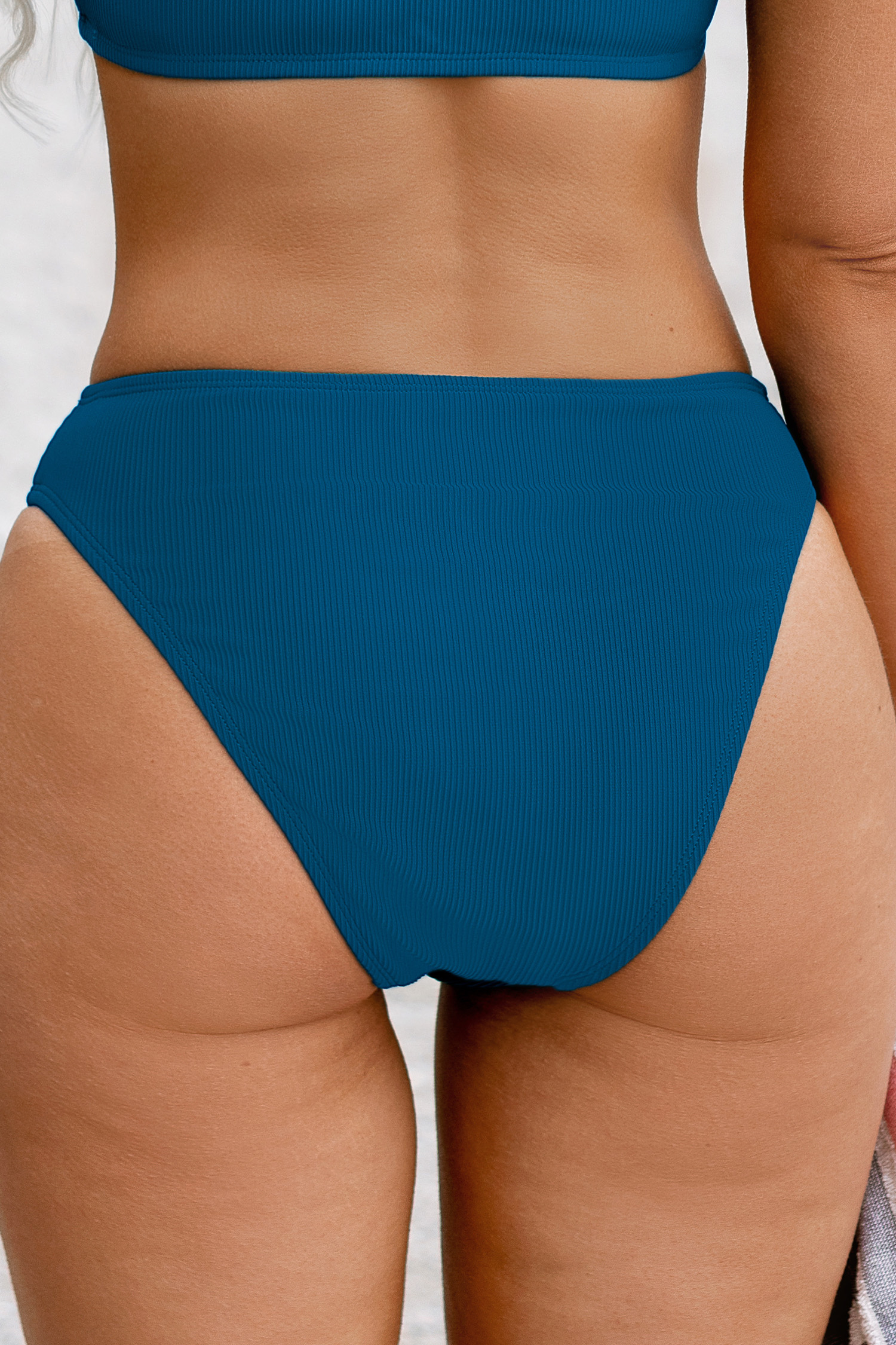 Rib Mid-Rise Bikini Bottoms