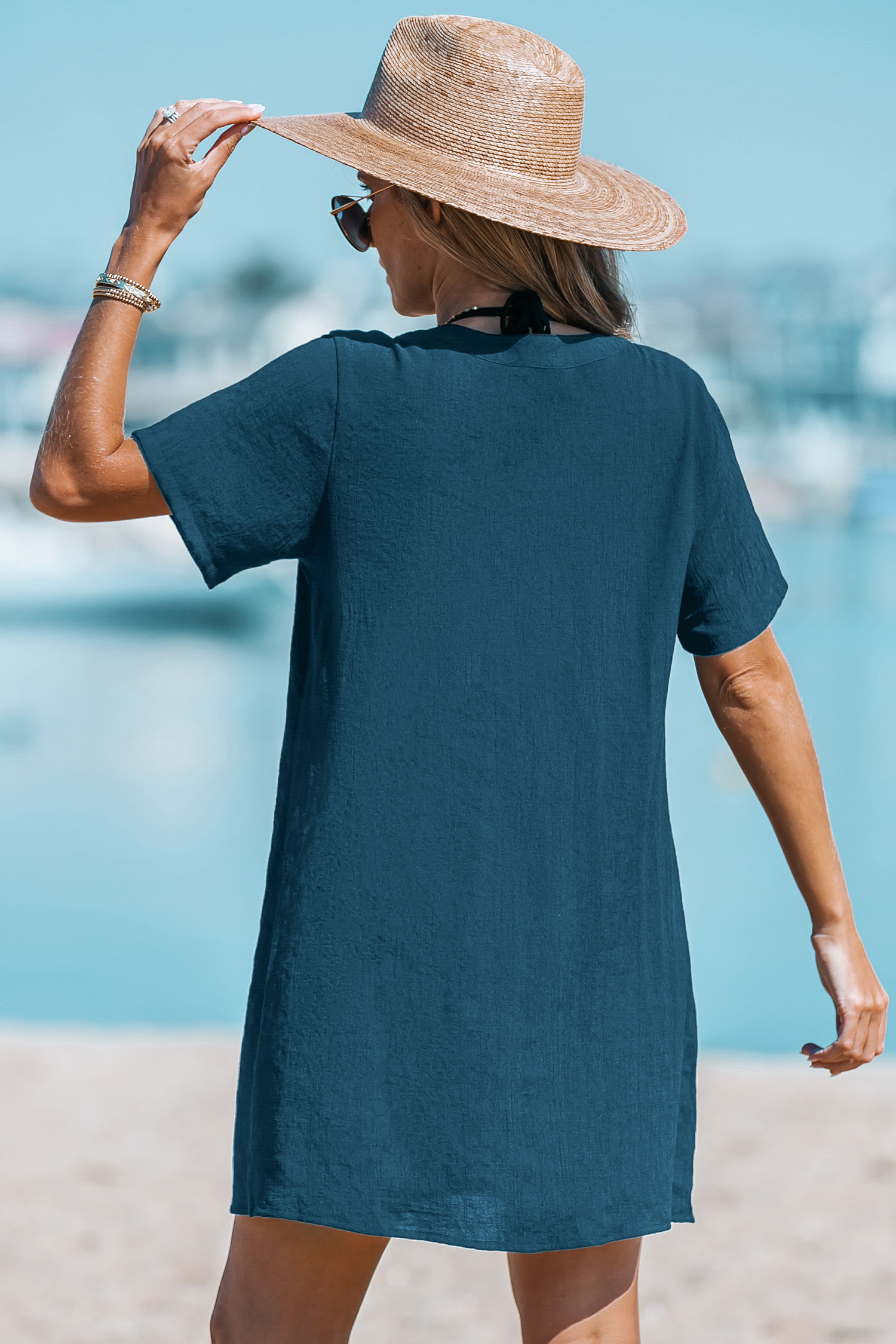 Beachside Chill Blue Cover-Up Mini Dress | Relaxed Style | Cupshe