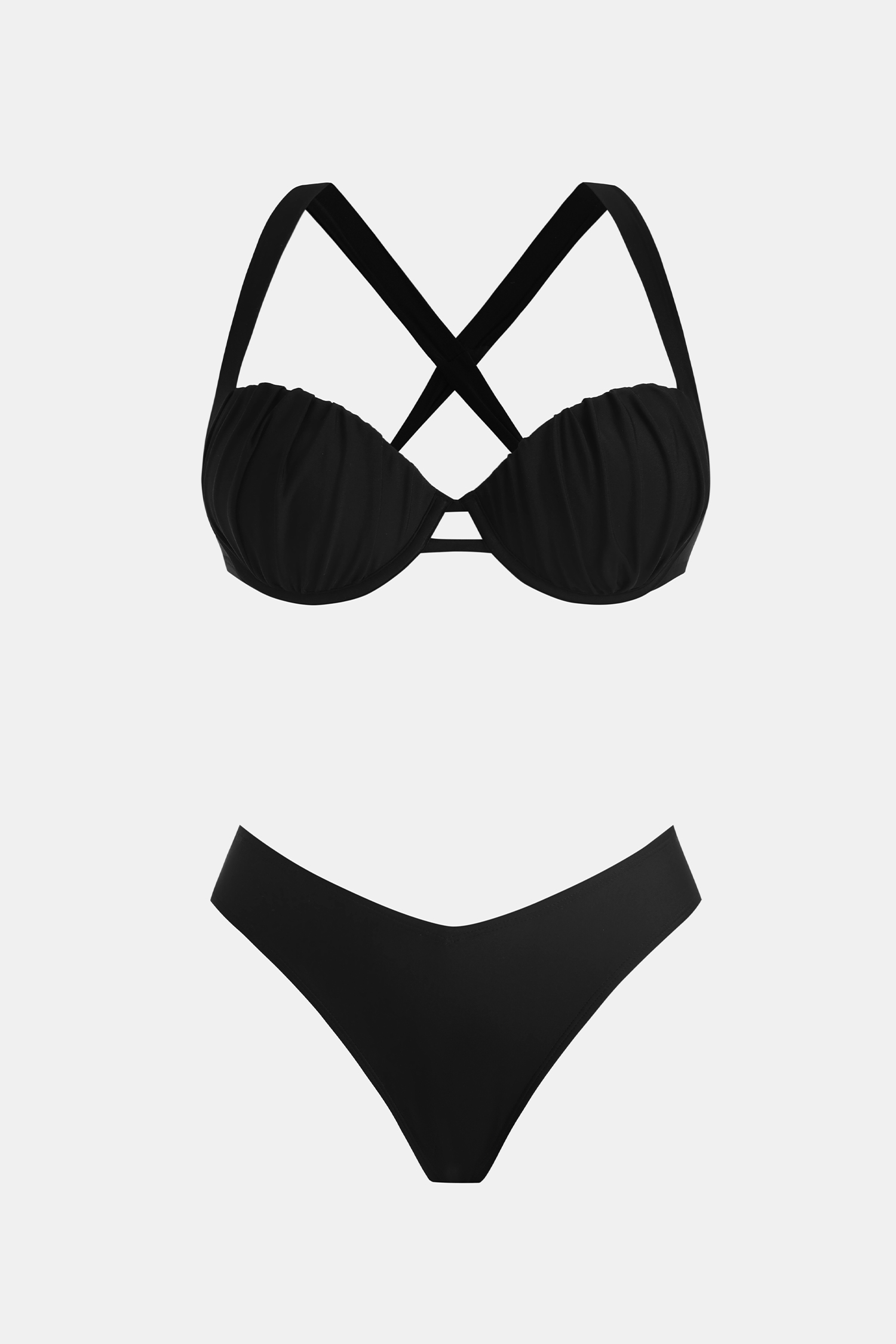 Cupshe Crush Hour Black Bikini Set In Black