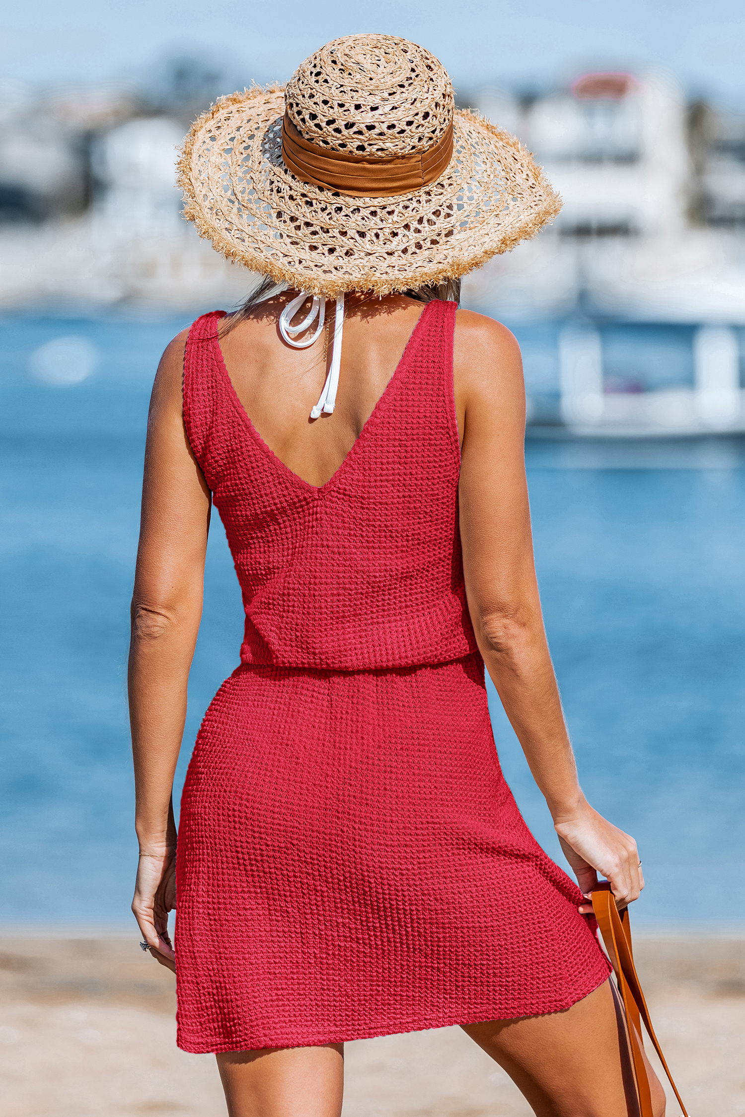 Tropical Sun Blue Cover-Up Mini Dress