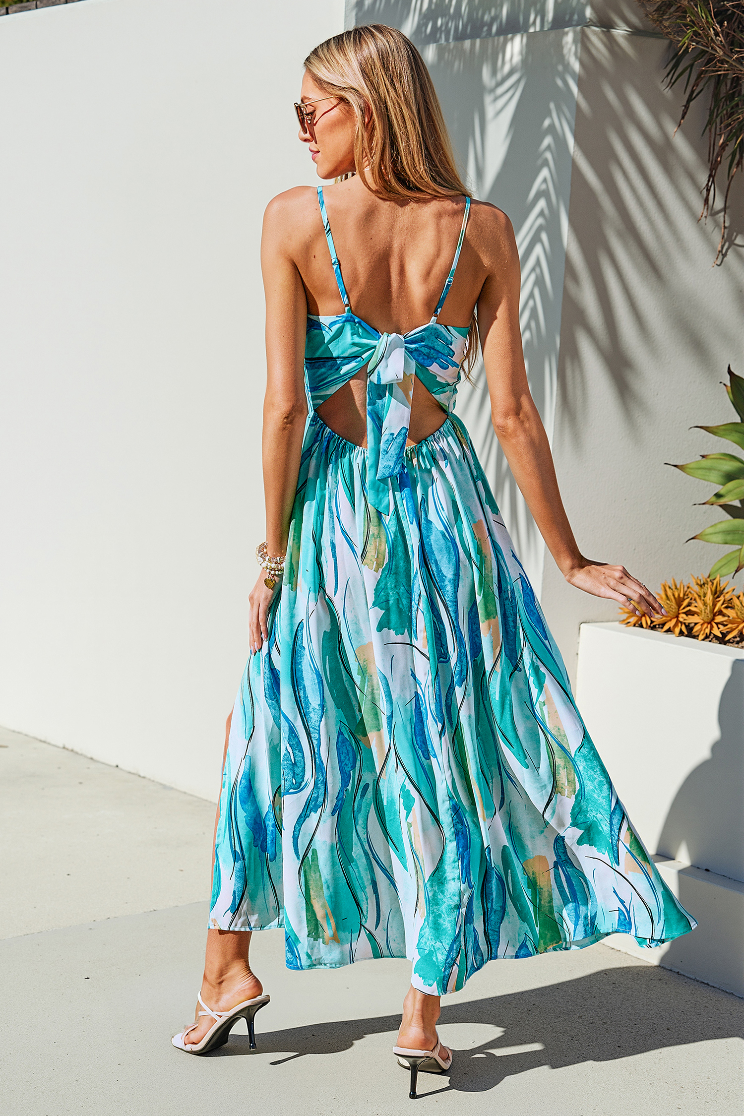 Cupshe Plus One Abstract Maxi Dress In Blue