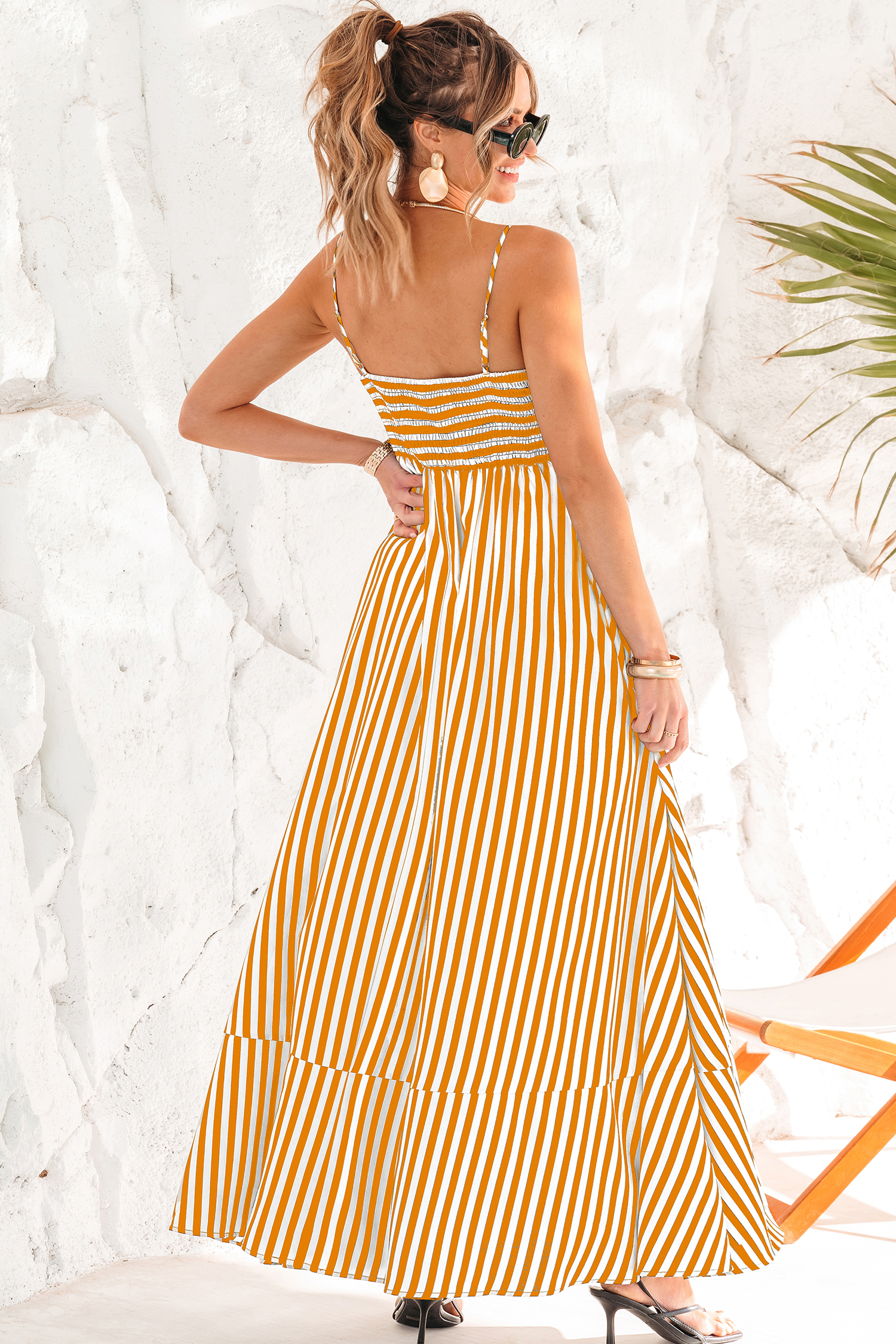 Cheers!アクア　SP TD Polished Retreat Striped Maxi Dress