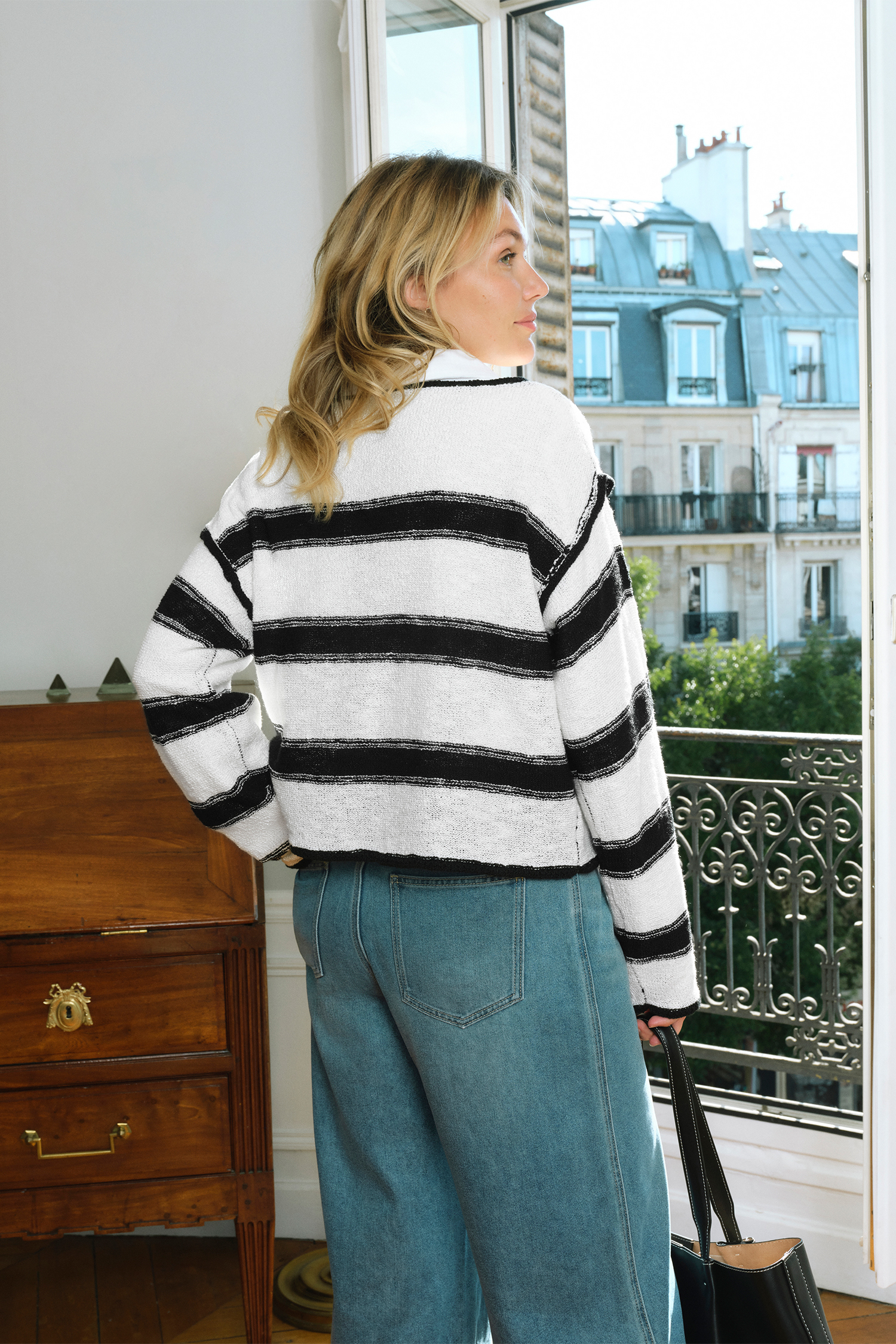 Pule à rayures manches longues