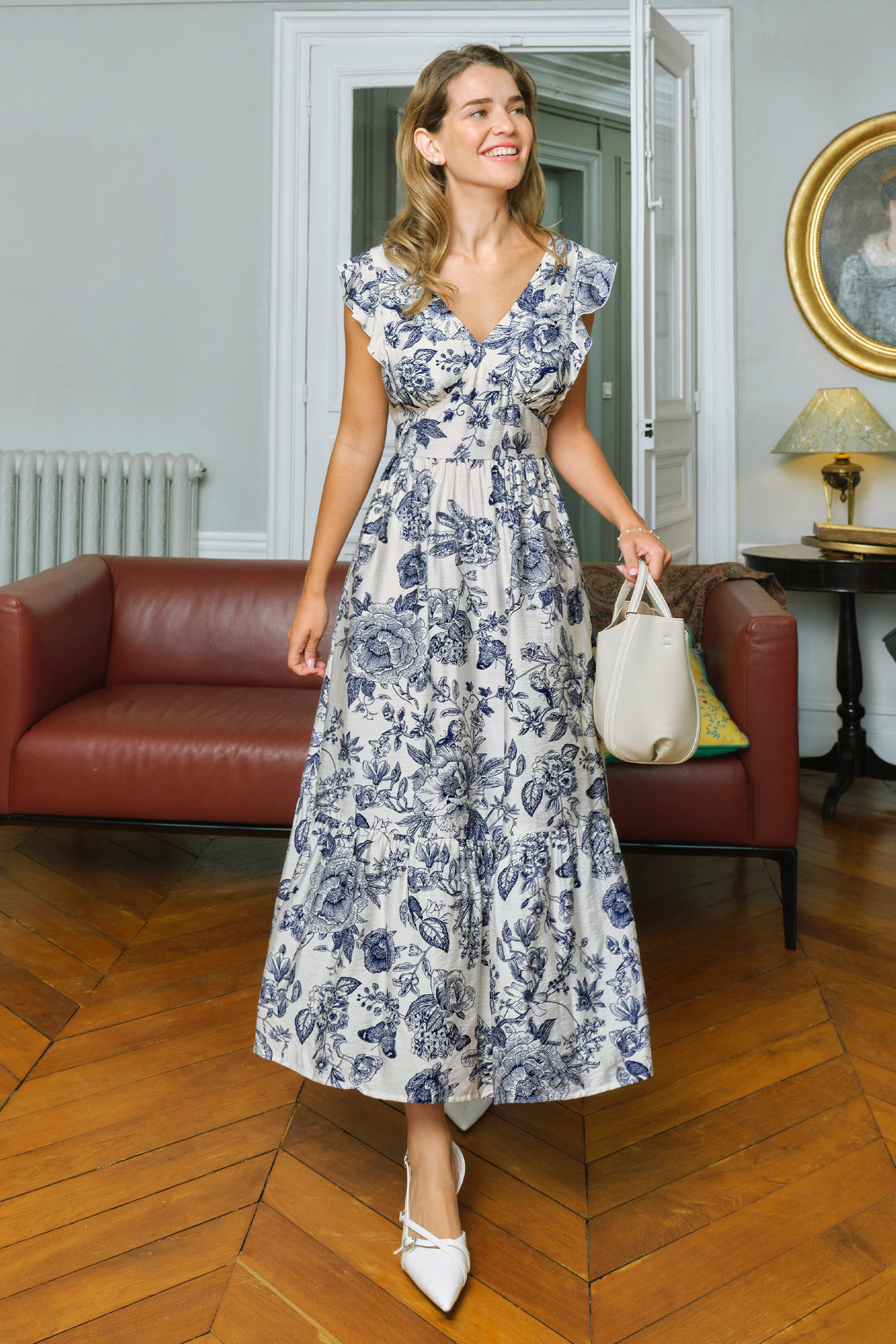 Vestido largo floral Midnight Botanica