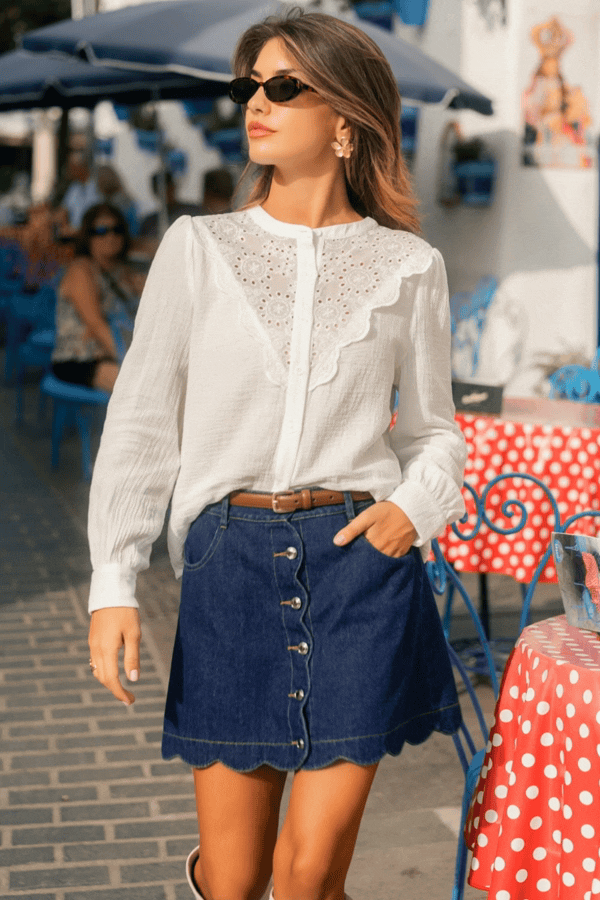Round & Round Blue Mini Skirt
