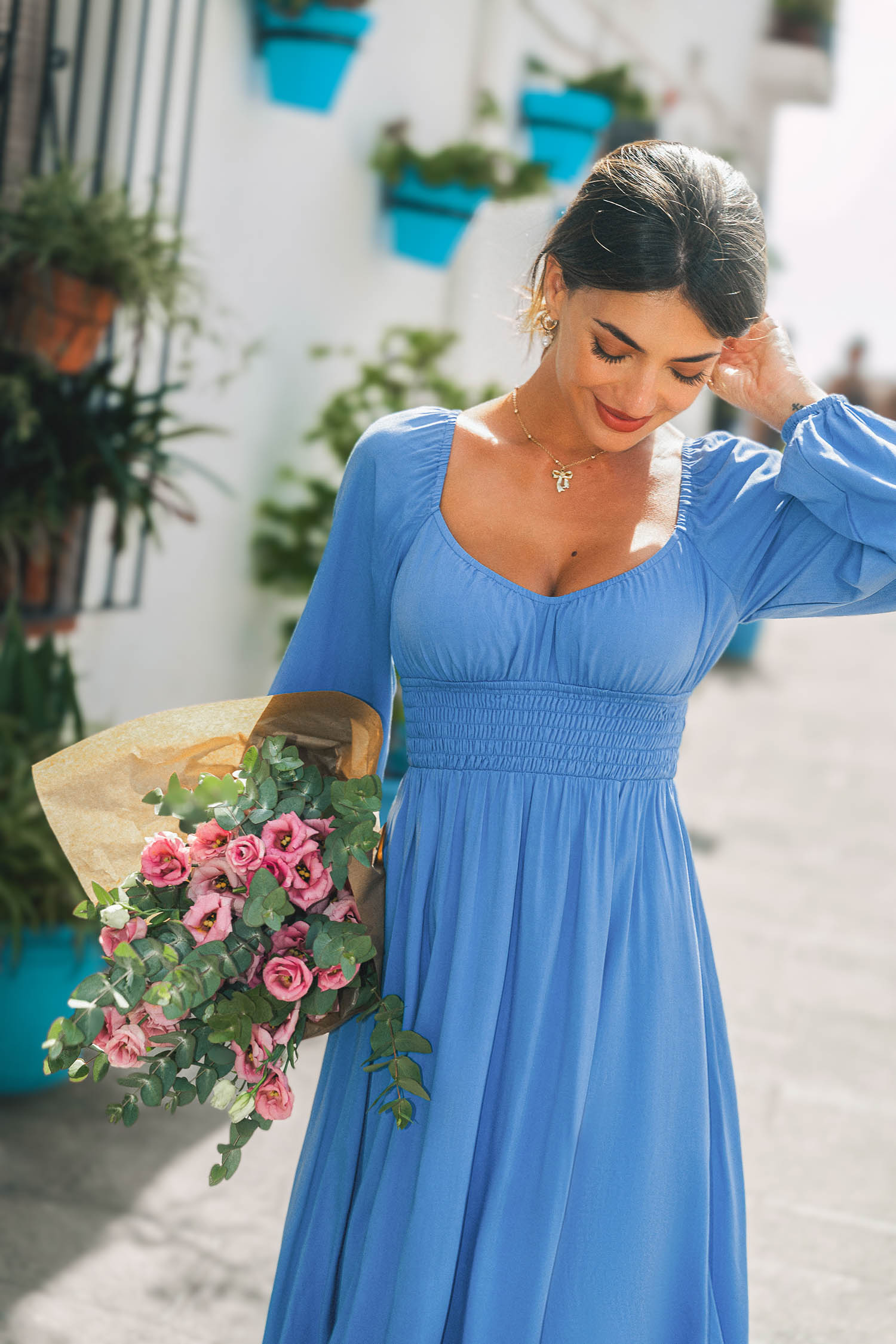 Cupshe Breezy Belle Blue Maxi Dress