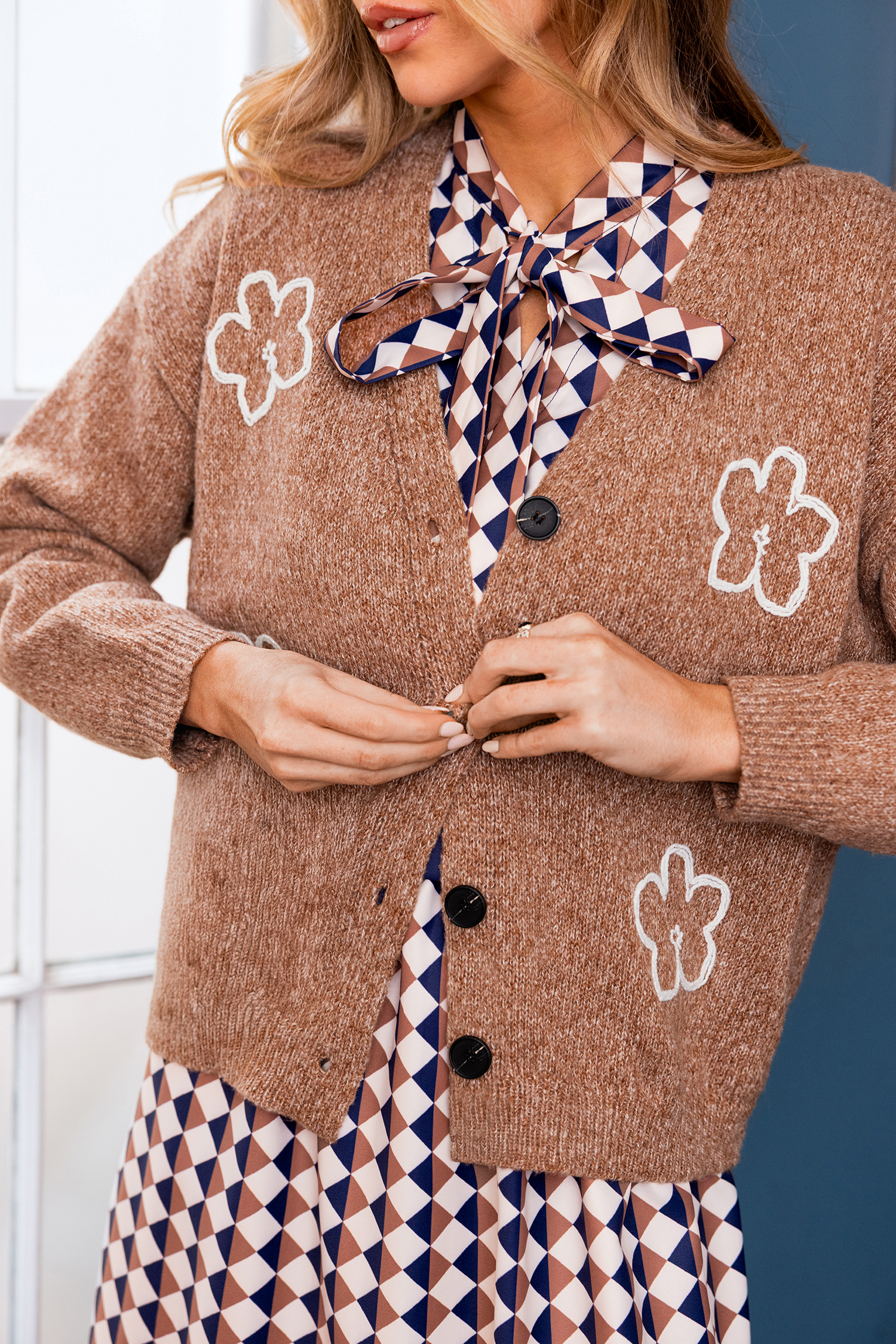 Cupshe Cafe Mocha Beige Cardigan In Brown