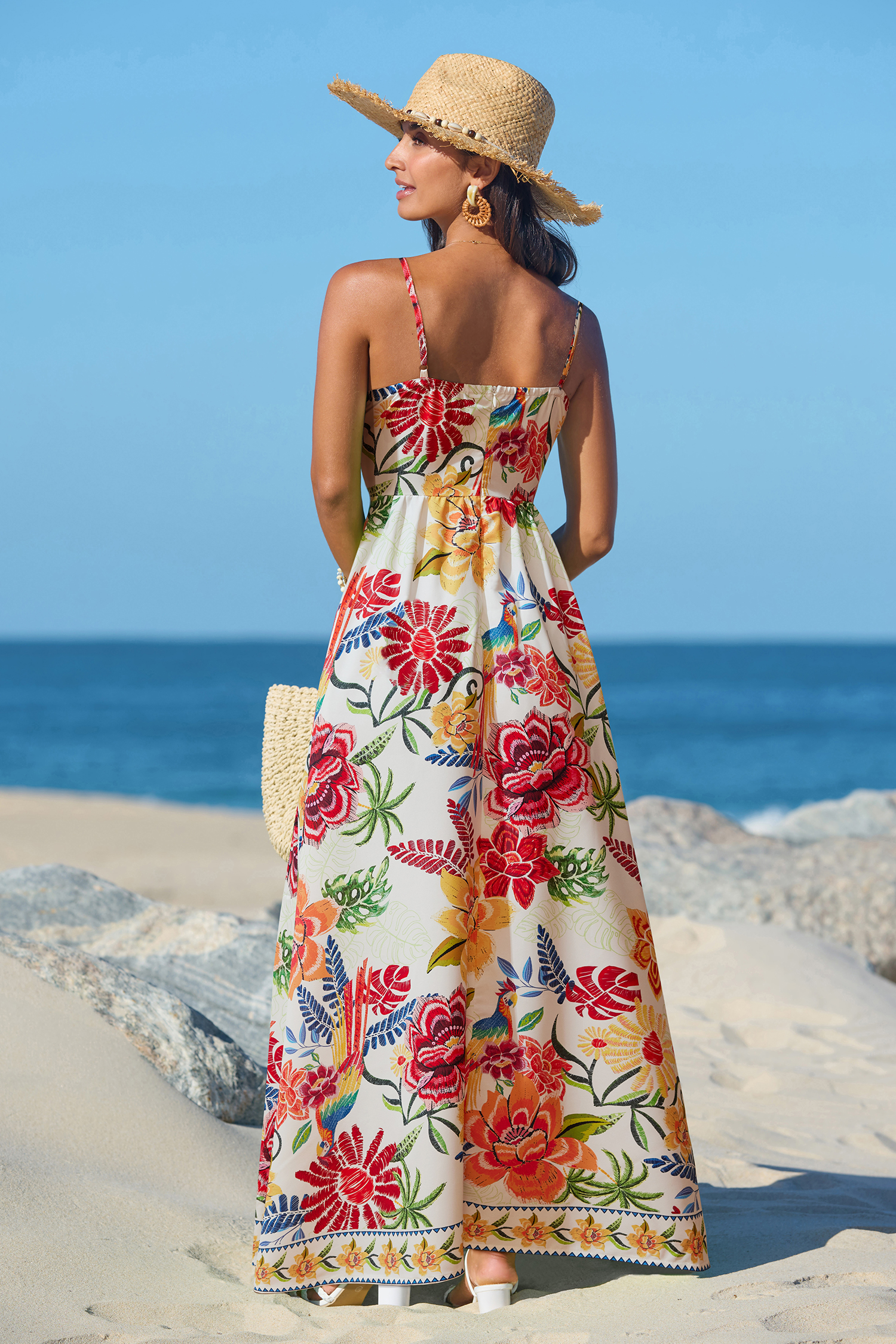 Cupshe Vibrant Oasis Tropical Maxi Dress In Yellow