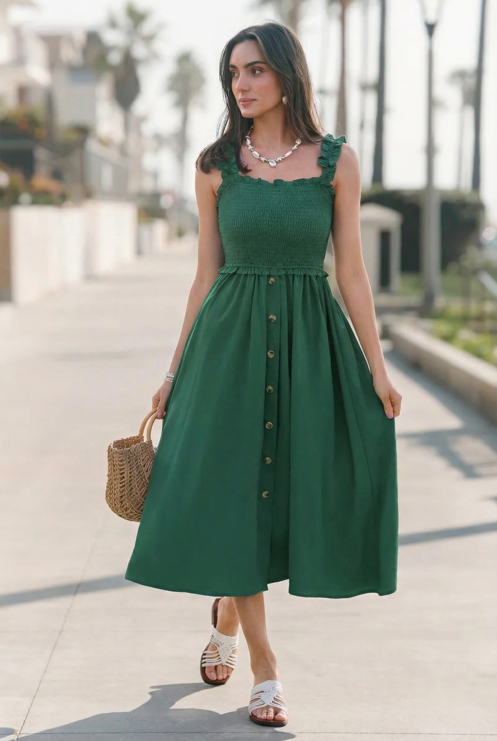 Abito midi verde Night Views