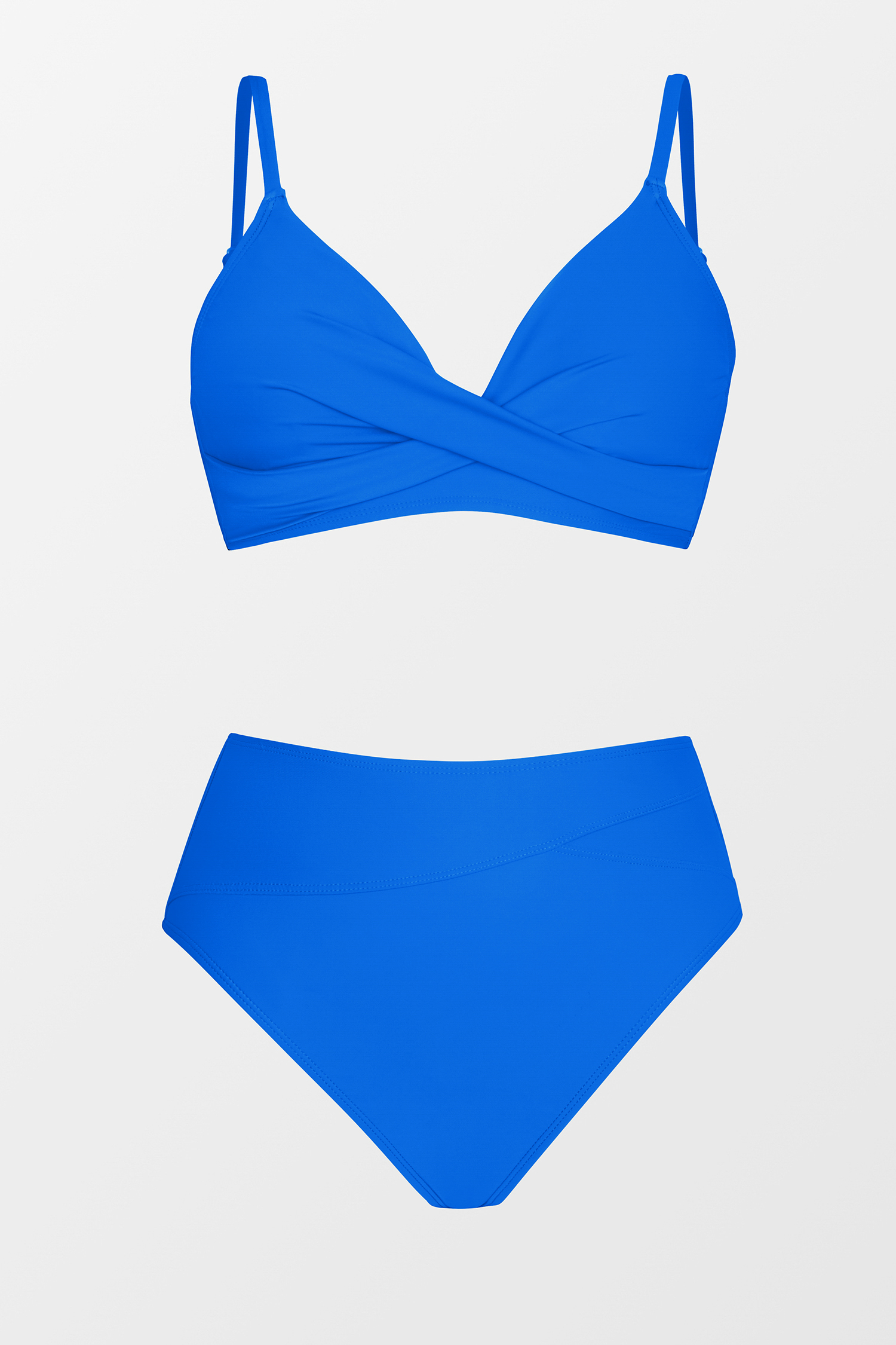 Twisted Bralette & Spliced High Waist Bikini Set