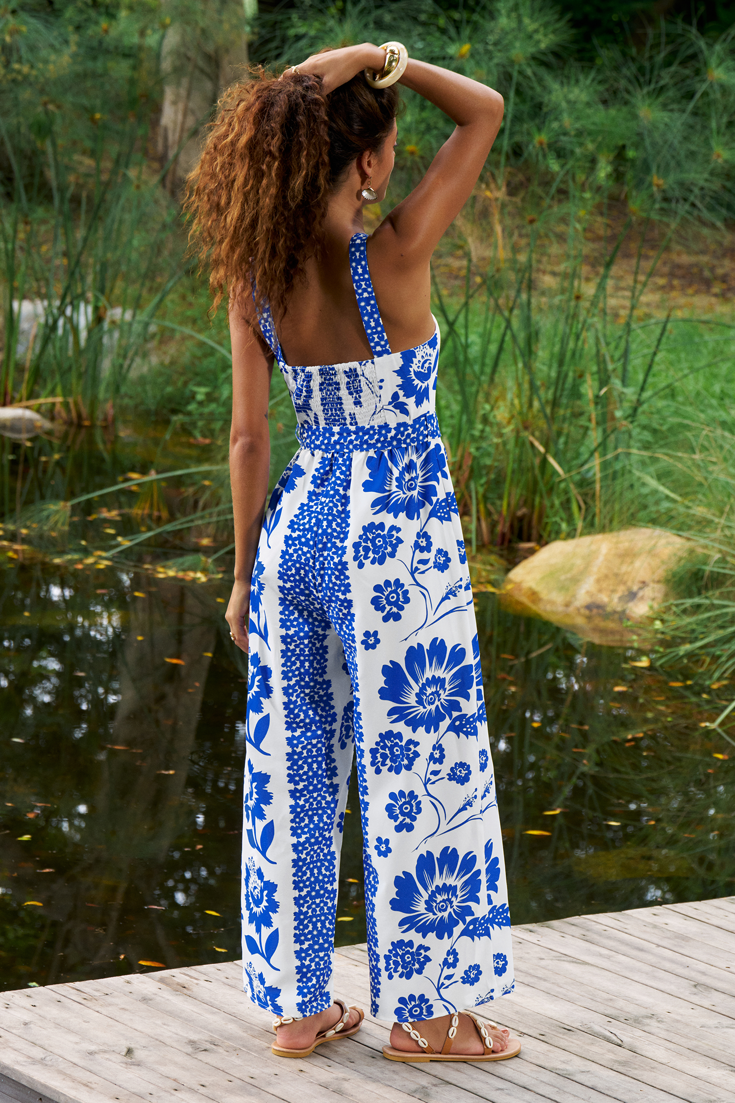 Blue Garden Floral Jumpsuit