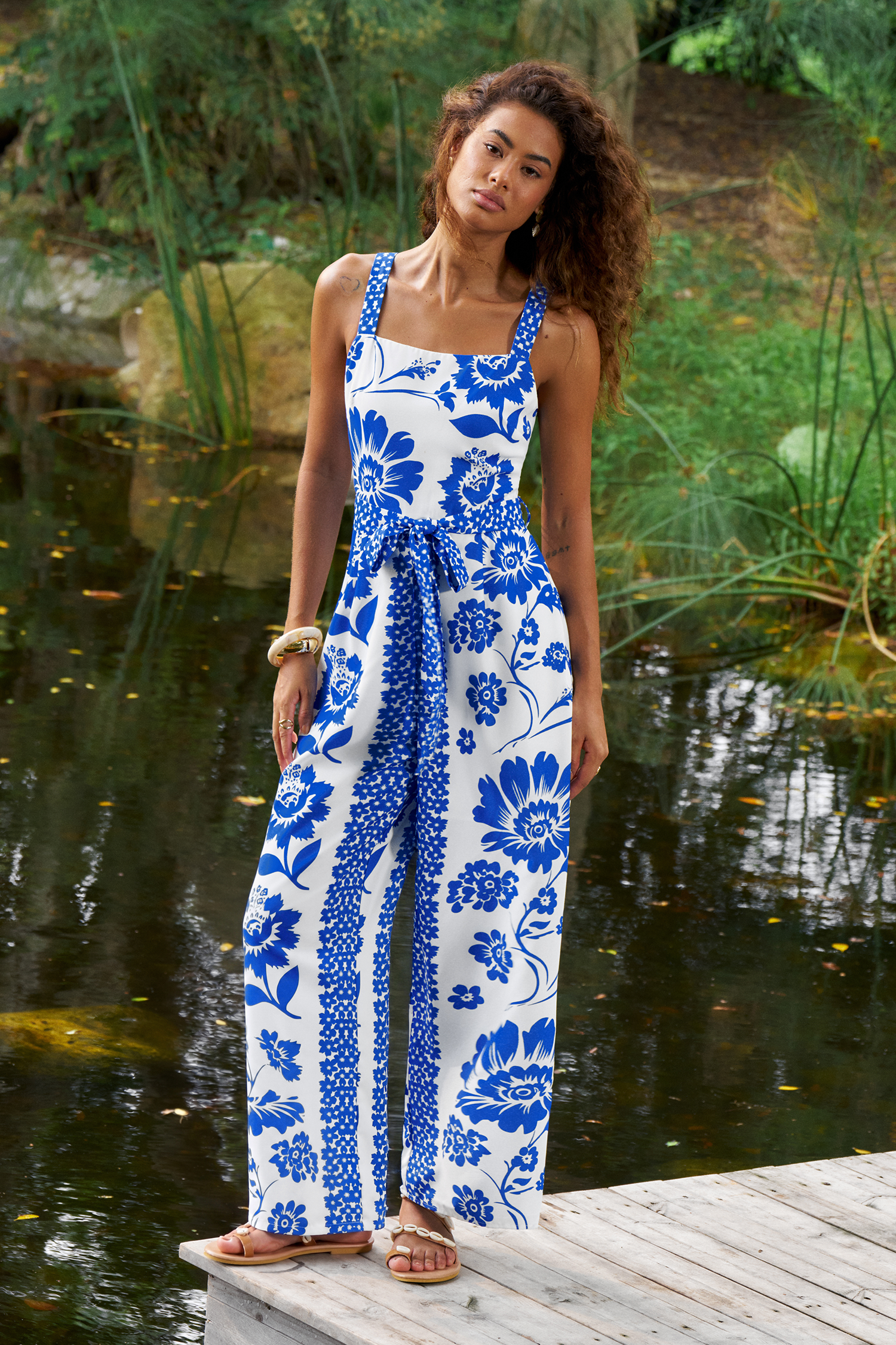 Blue Garden Floral Jumpsuit