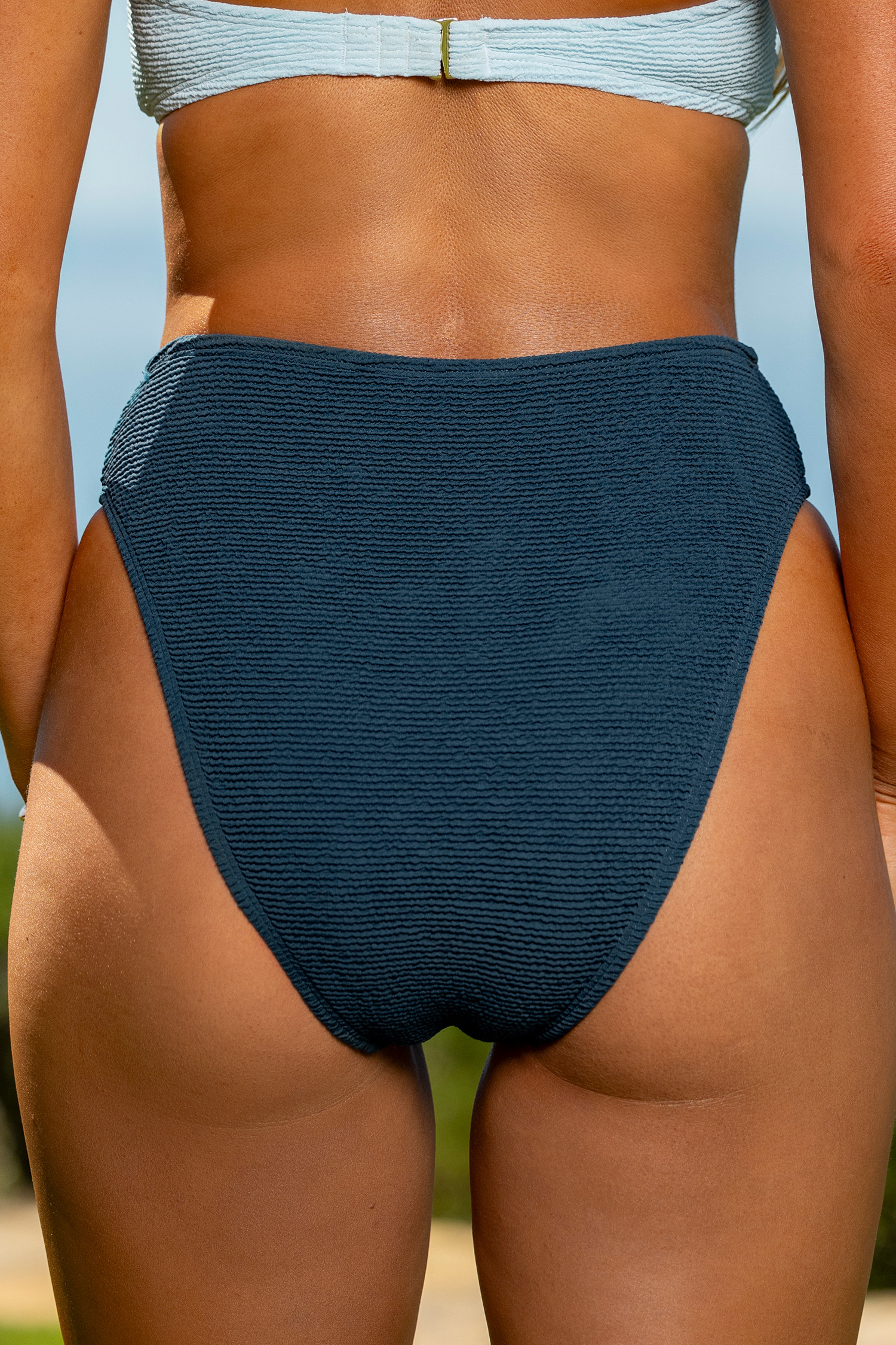 Cobalt Cheeky High Leg Bikini Bottoms