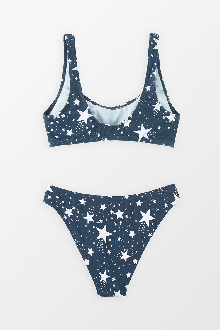 4th of July Starlight Bralette & Reversible Striped Ultra Cheeky Bikini Set