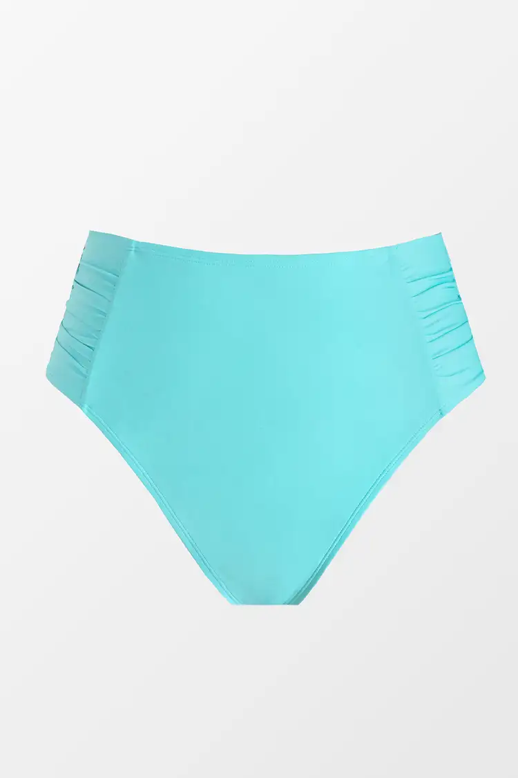 Luminescent Shirred High Waist Plus Size Bikini Bottoms – Cupshe