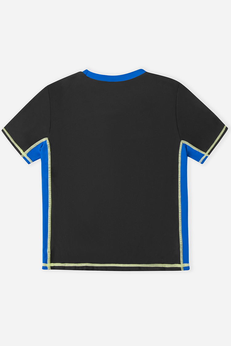 Block Party Boys’ Coloblock Black Swim Tee