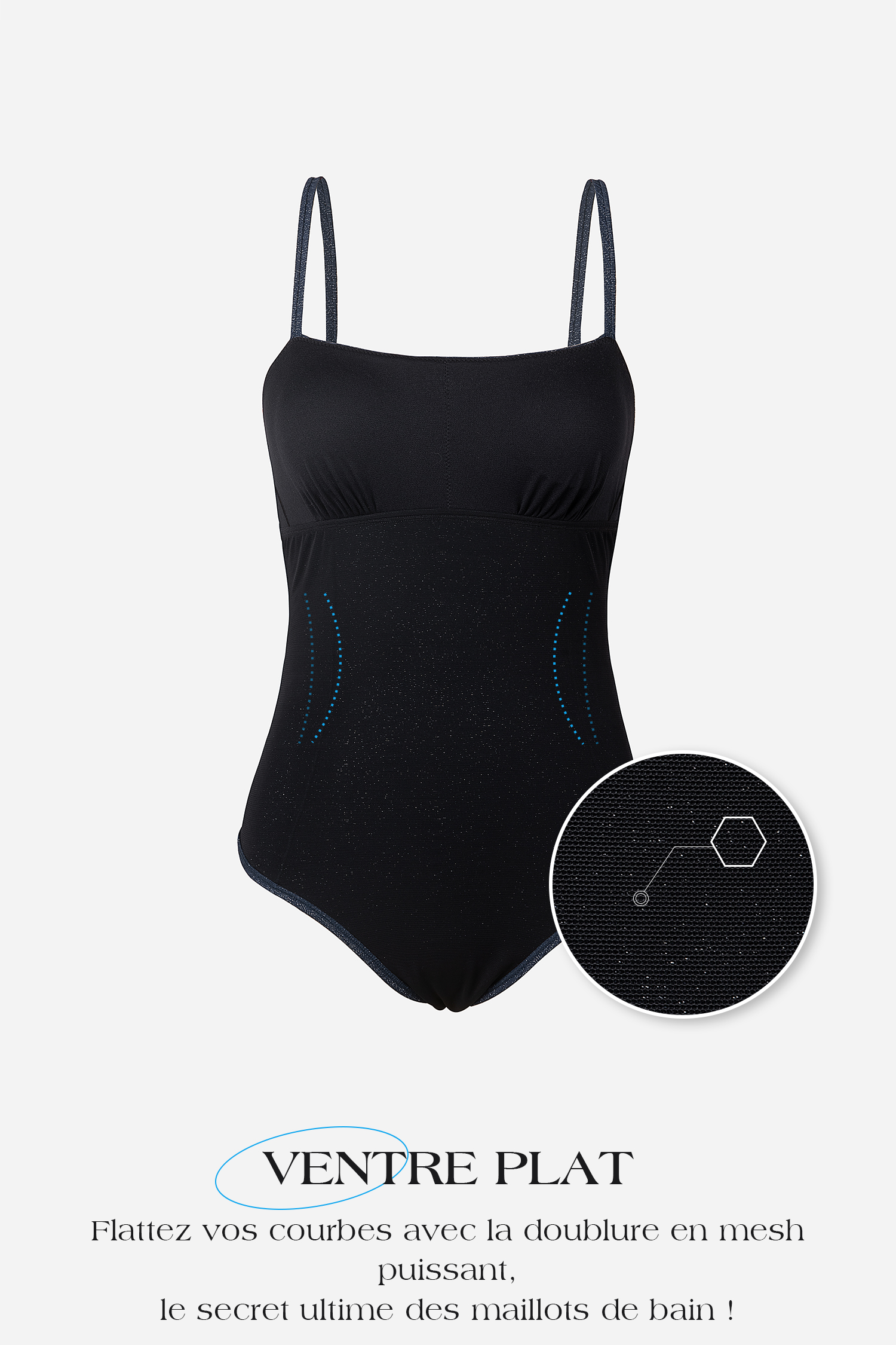 Maillot de bain une pièce ventre plat en denim