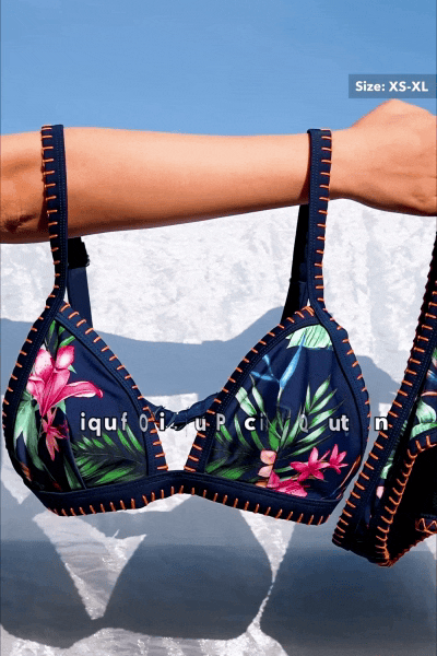 Night Orchid Whipstitch Bikini Top & Mid-Rise Bottoms Set Night Orchid Whipstitch Bikini Top & Mid-Rise Bottoms Set