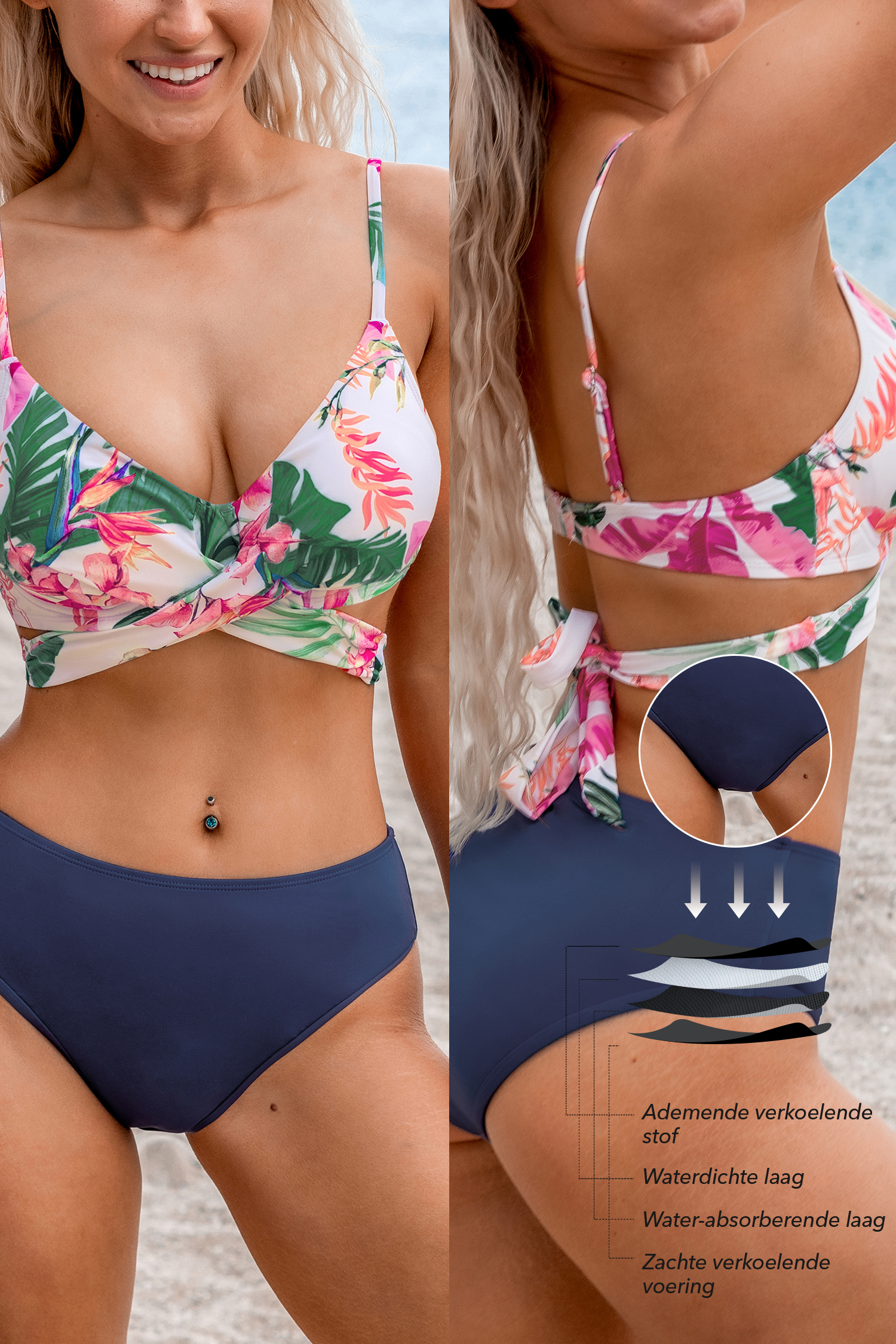 Set bikini con ferretto e slip a vita media del periodo Dream Rainforest