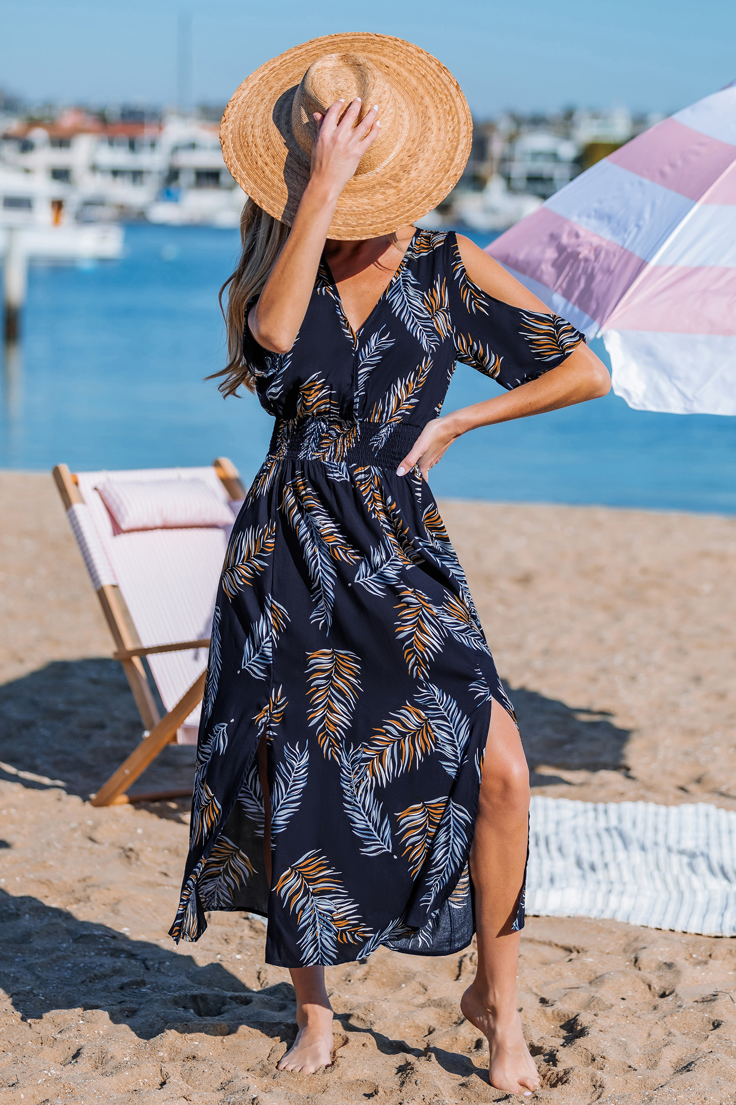 Coconut Mirage Tropical Midi Dress