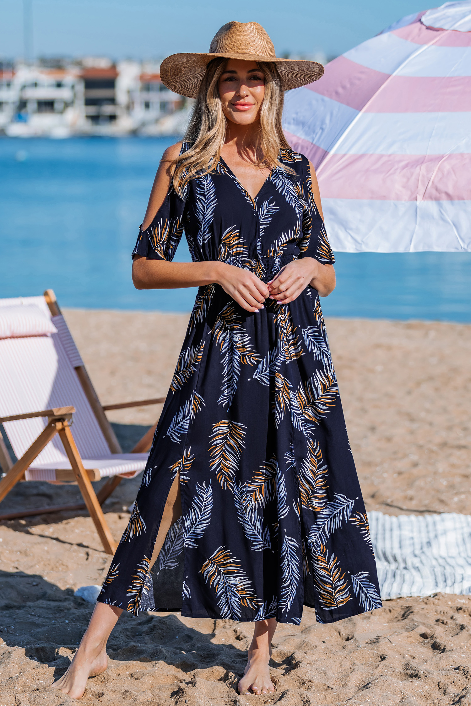 Coconut Mirage Tropical Midi Dress