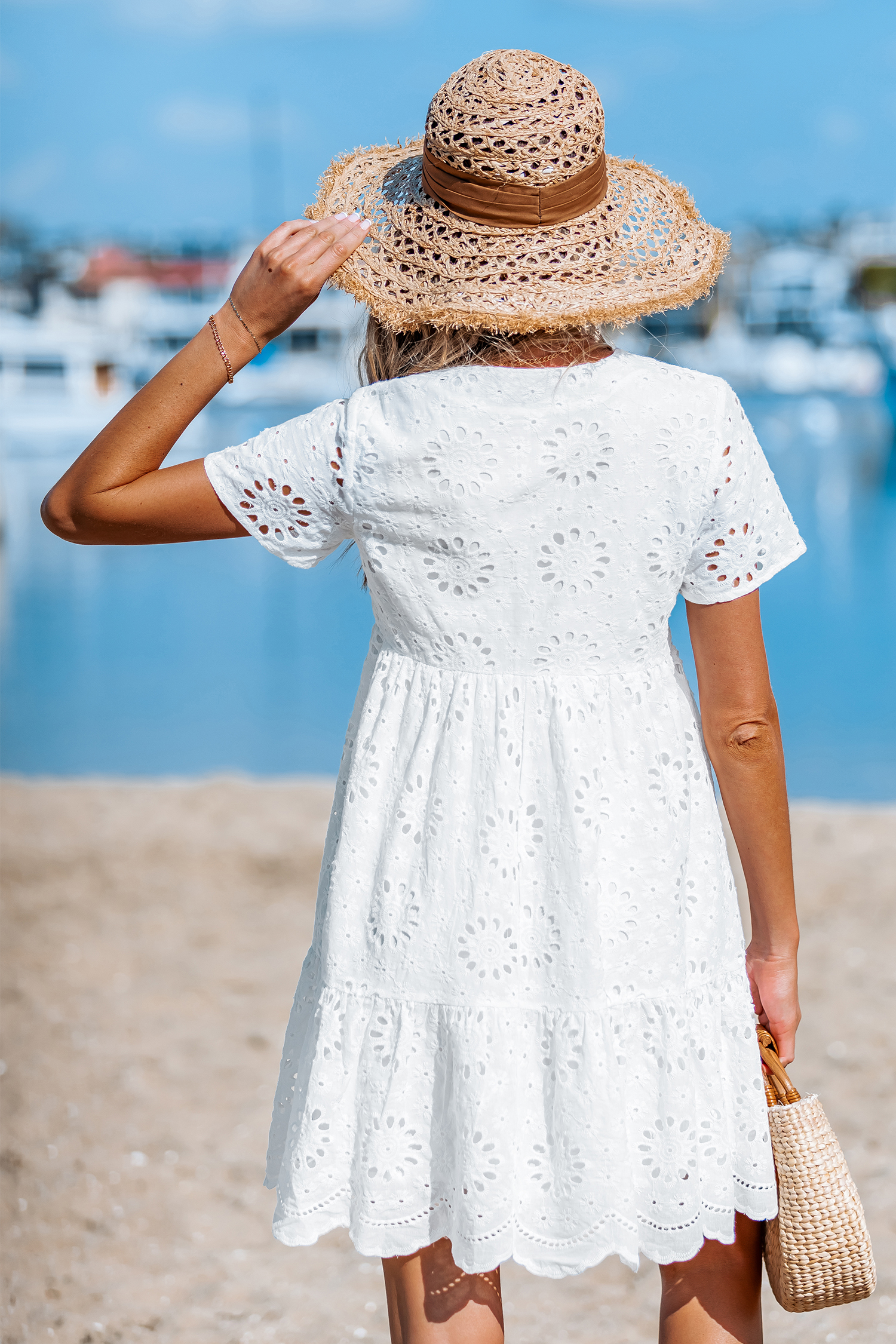 Delicate Blossom White Mini Dress