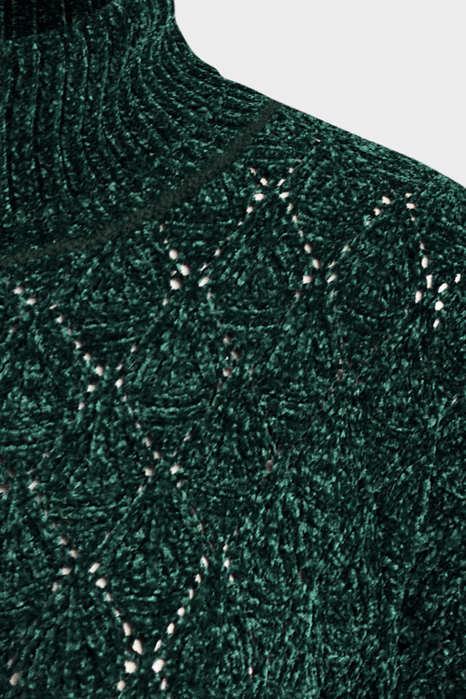 Green Diamond-Stitched Turtleneck Sweater | Chic Winter Style | Cupshe