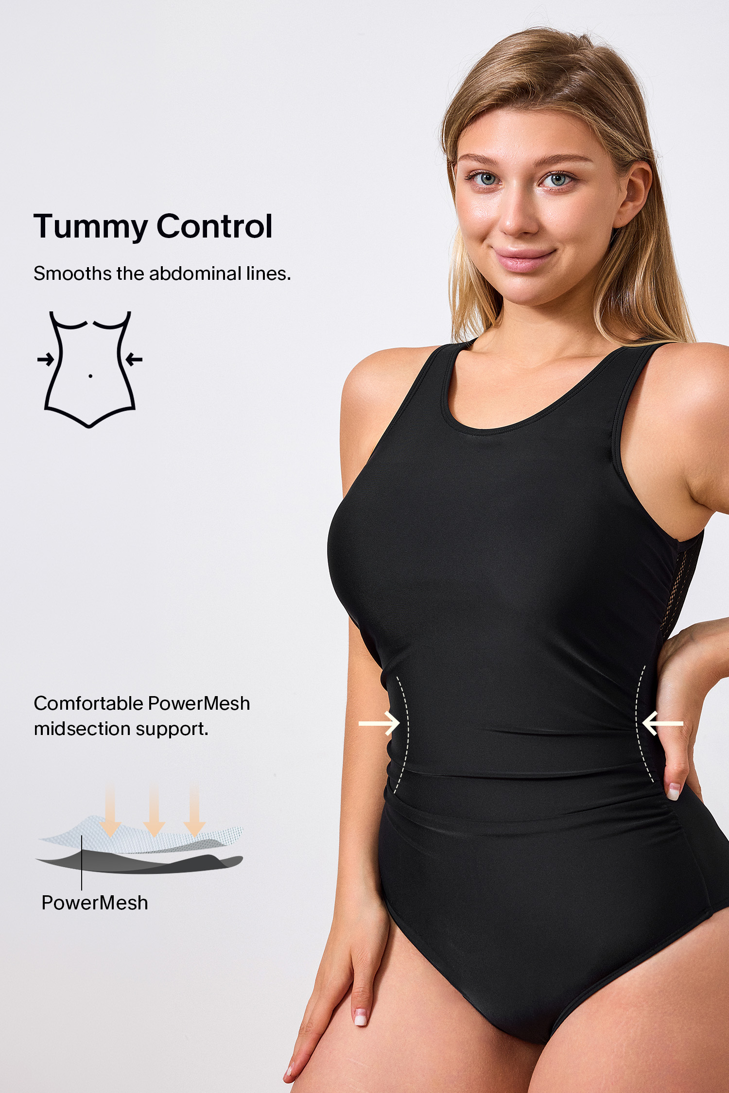 Mesh Backless One-Piece Swimsuit