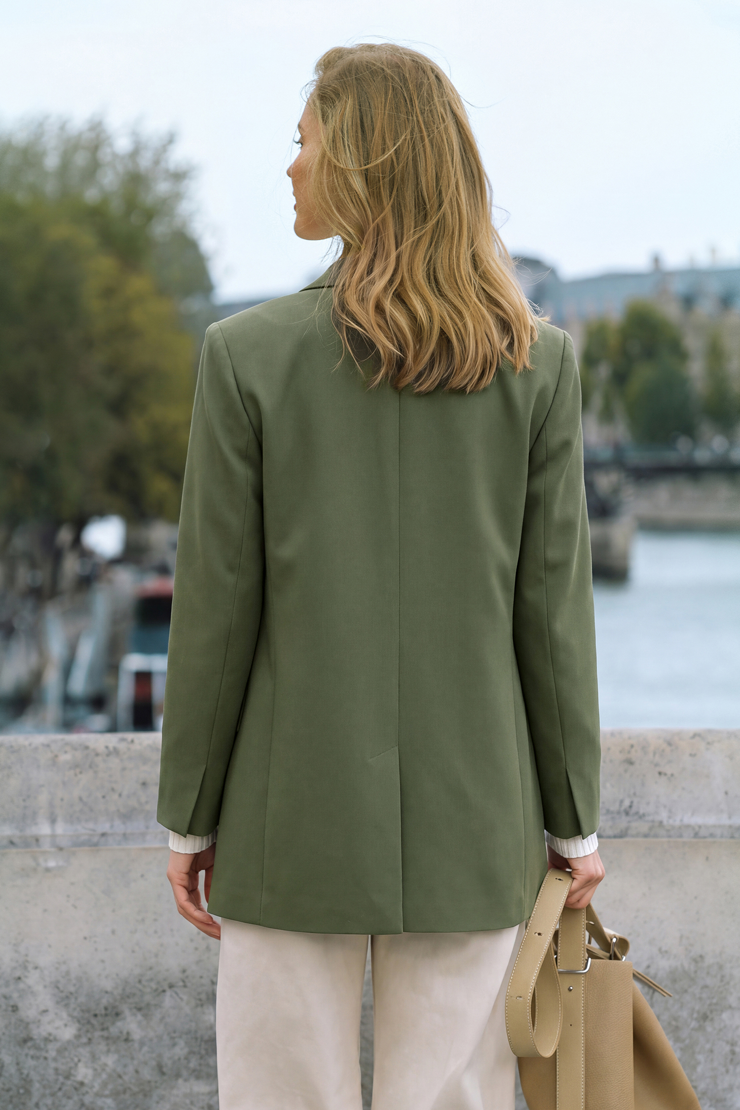Olive Green Longline Blazer