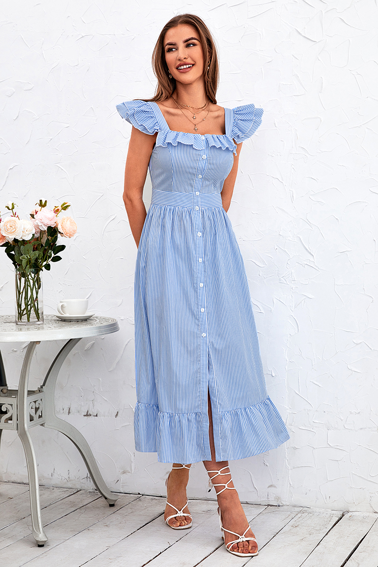 Vestido en forma de A Escote cuadrado Sin mangas