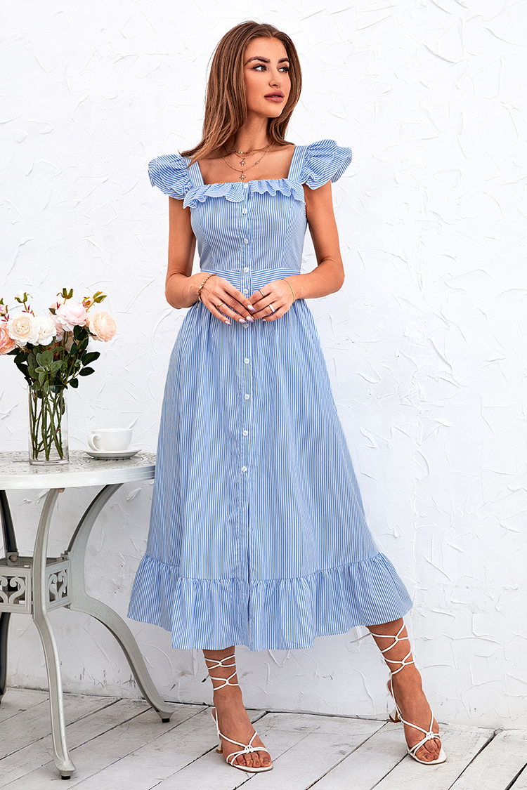 Vestido en forma de A Escote cuadrado Sin mangas