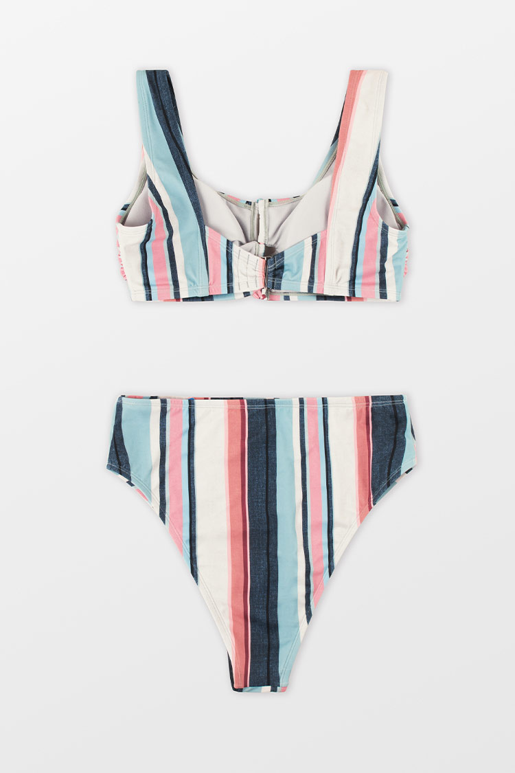Conjunto de bikini Bralette con escote scoop Cintura alta Talla grande