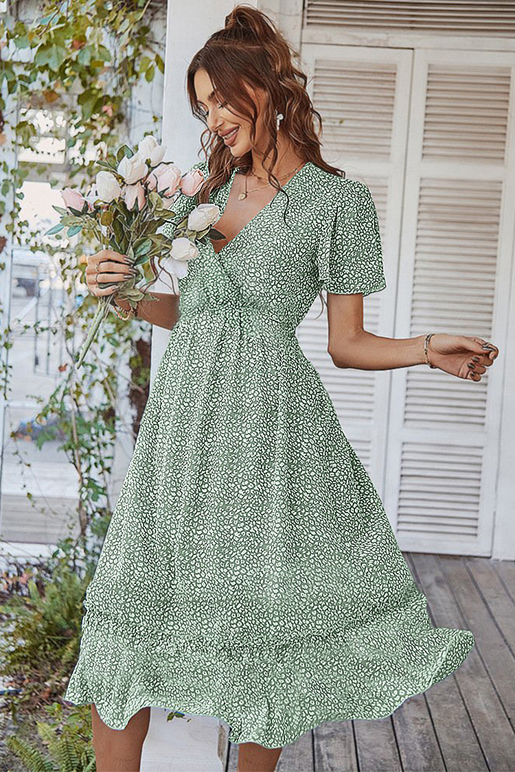 Emily V-neck Short Sleeve Maxi Dress