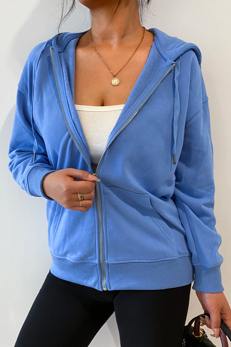 Funny Bunny Blue Full-Zip Hoodie