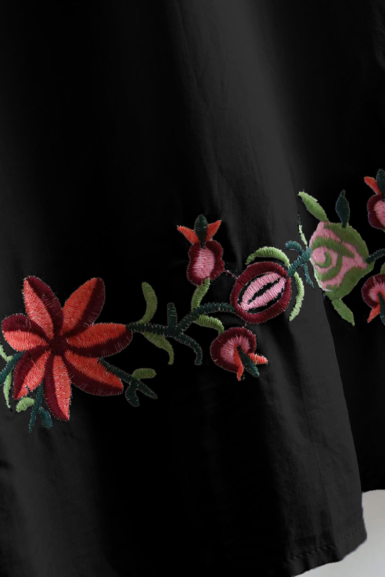 Amity Floral Embroidery Ruching Dress