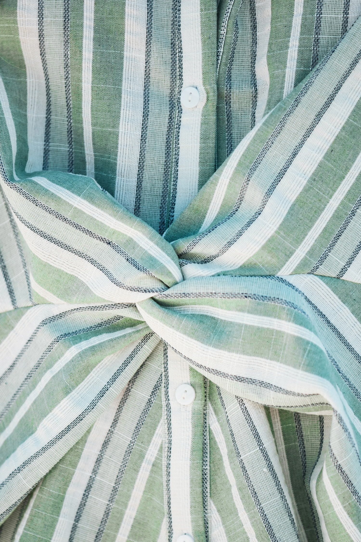 Striped Twist-Front Shirt Dress