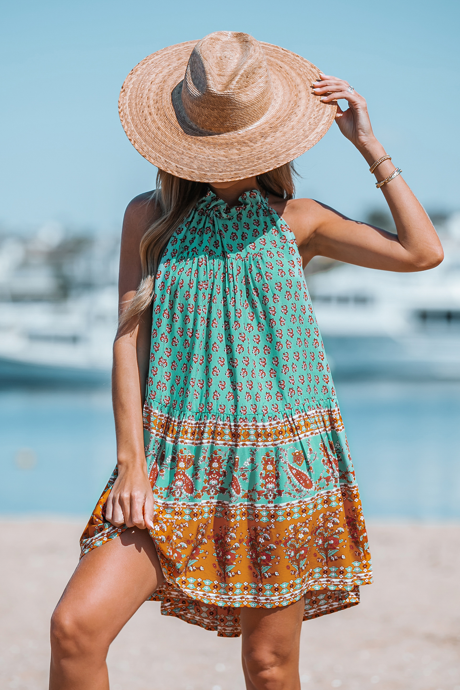 Paisley Floral Print Mini Dress