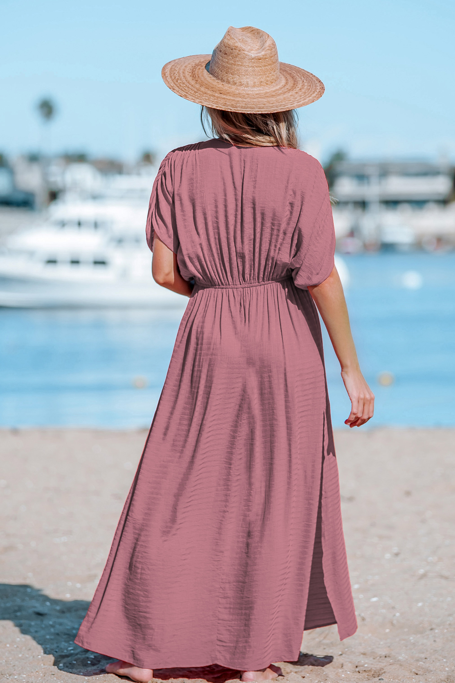 Surplice LegSlit Maxi Dress