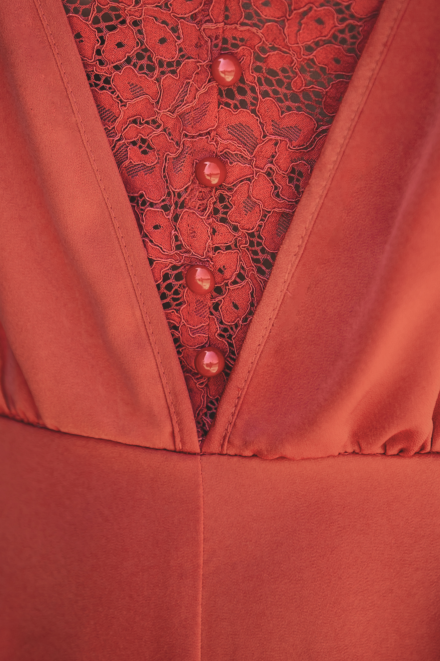 Satin V-Neck Lace Jumpsuit